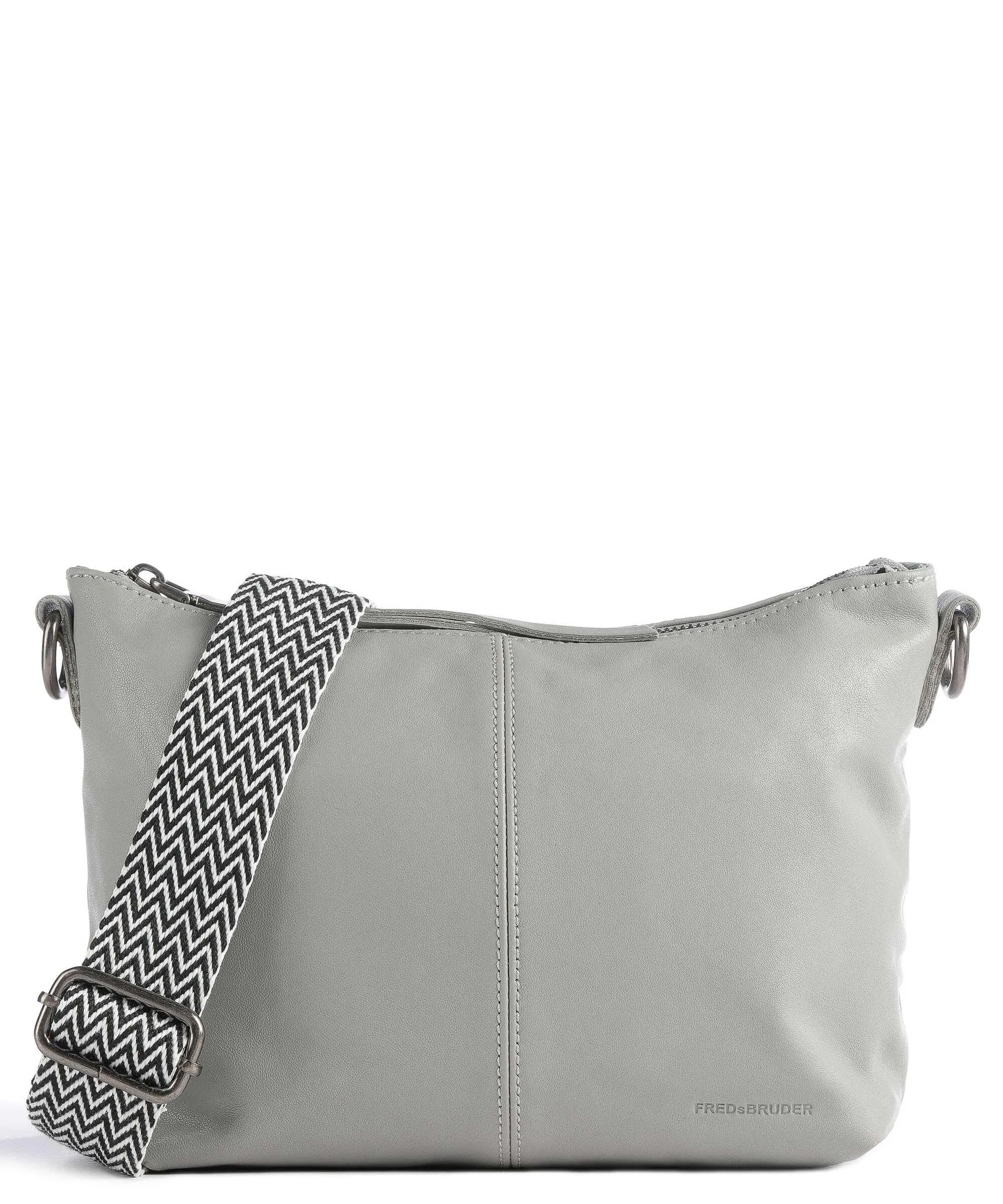  FredsBruder Jerren Borsa a tracolla pelle a grana fine grigio  