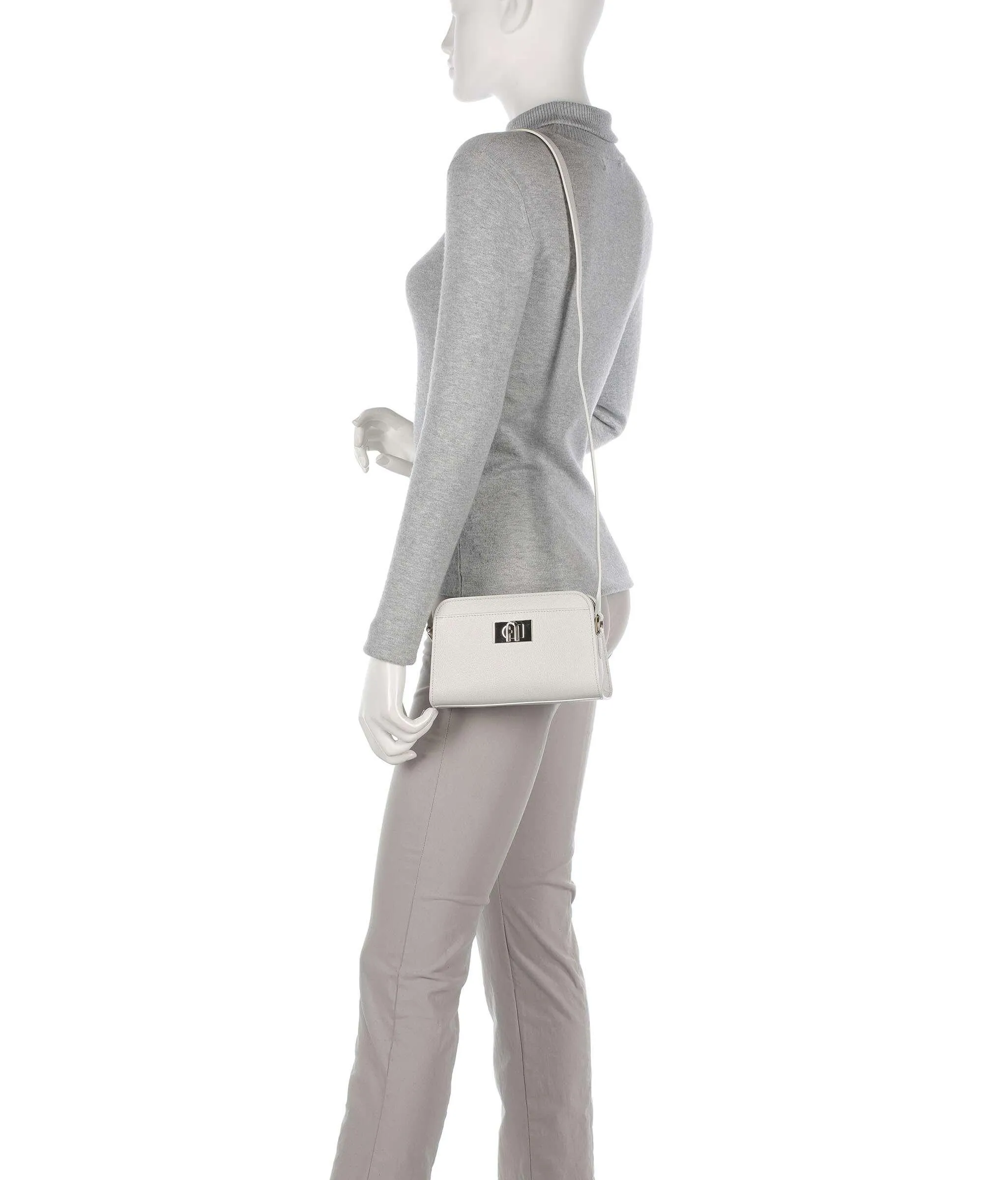  Furla 1927 Mini Borsa a tracolla pelle granulata avorio  