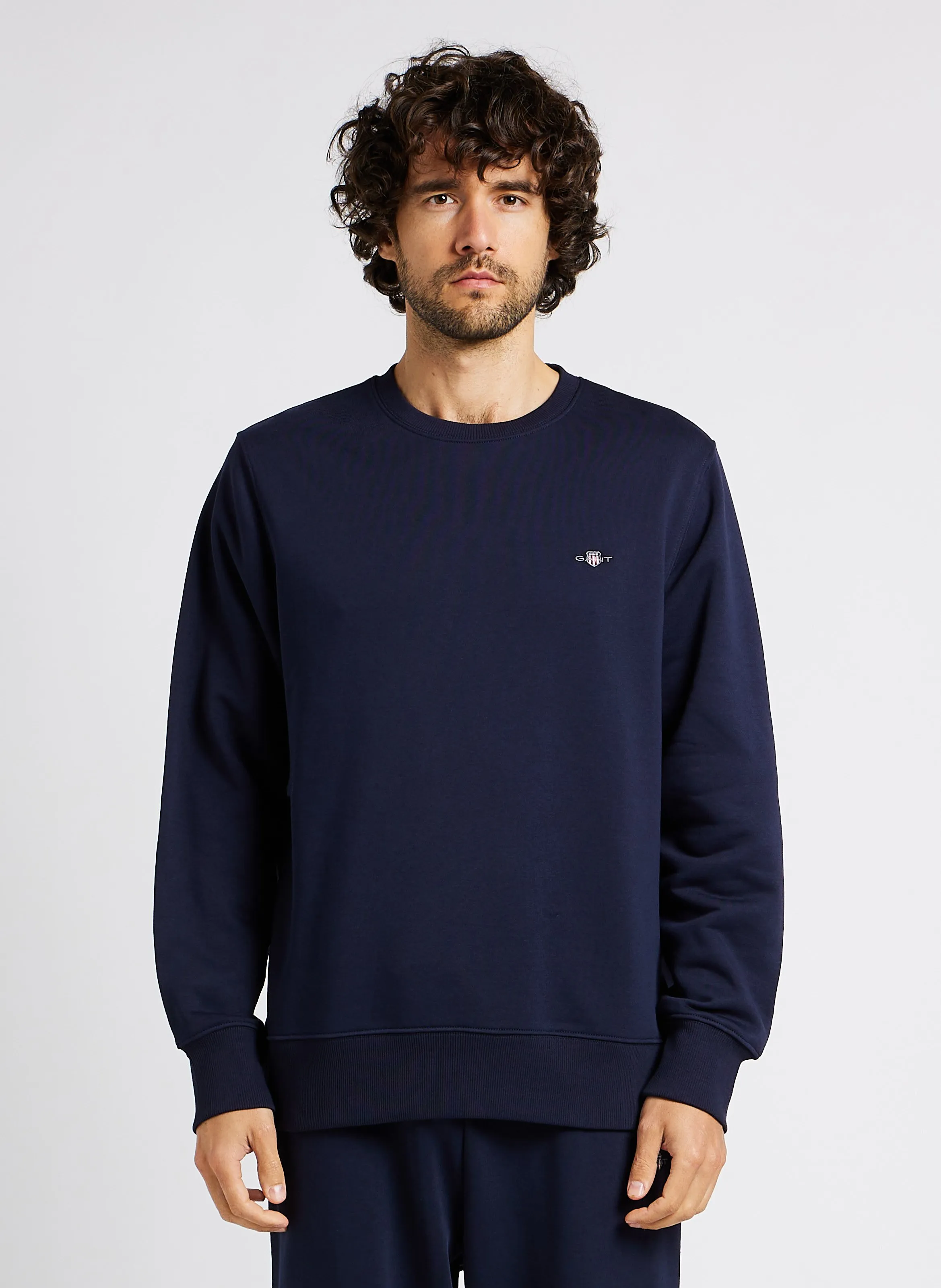 GANT   Felpa scollo tondo in misto cotone | Blu