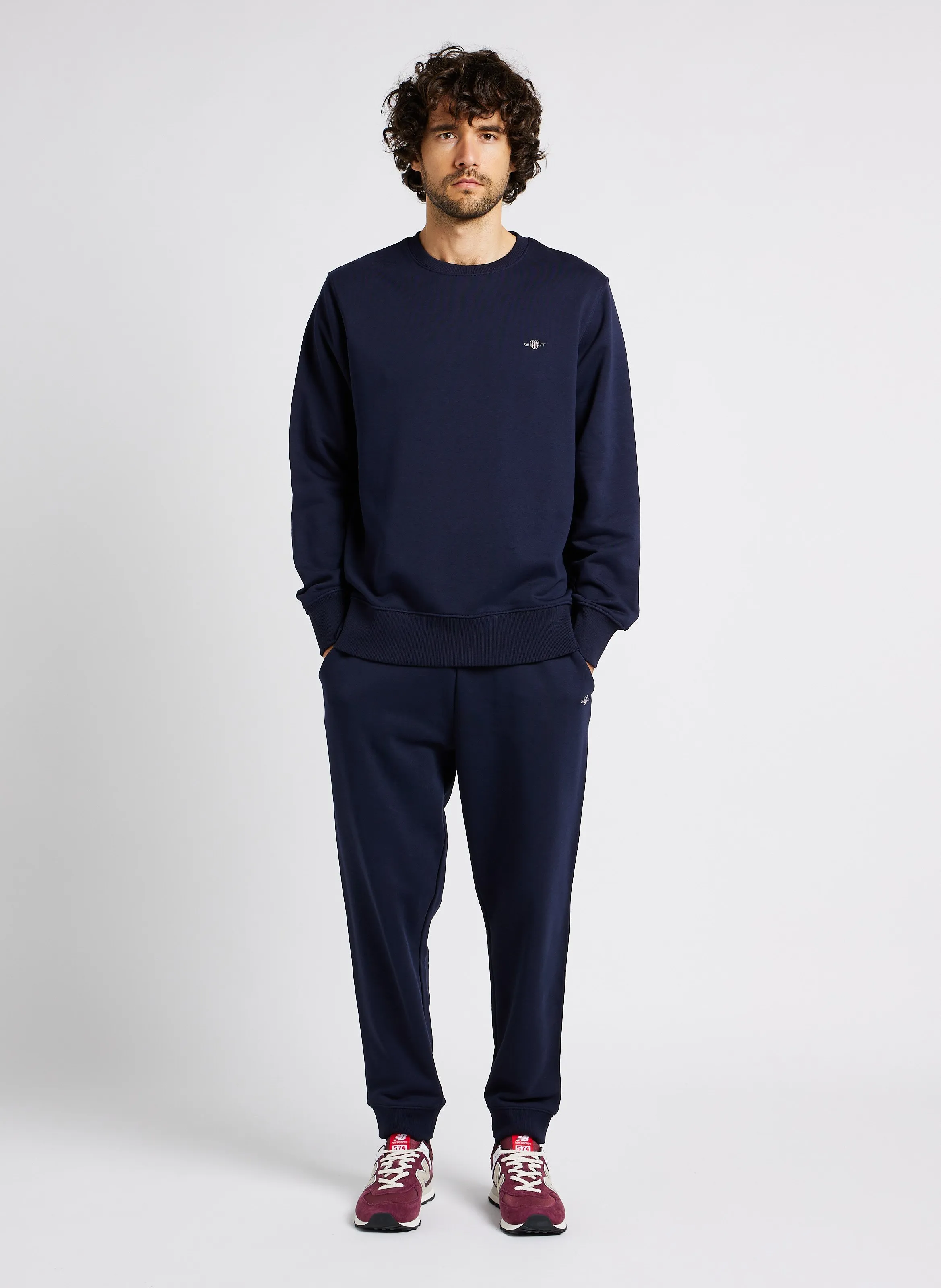  GANT   Felpa scollo tondo in misto cotone | Blu