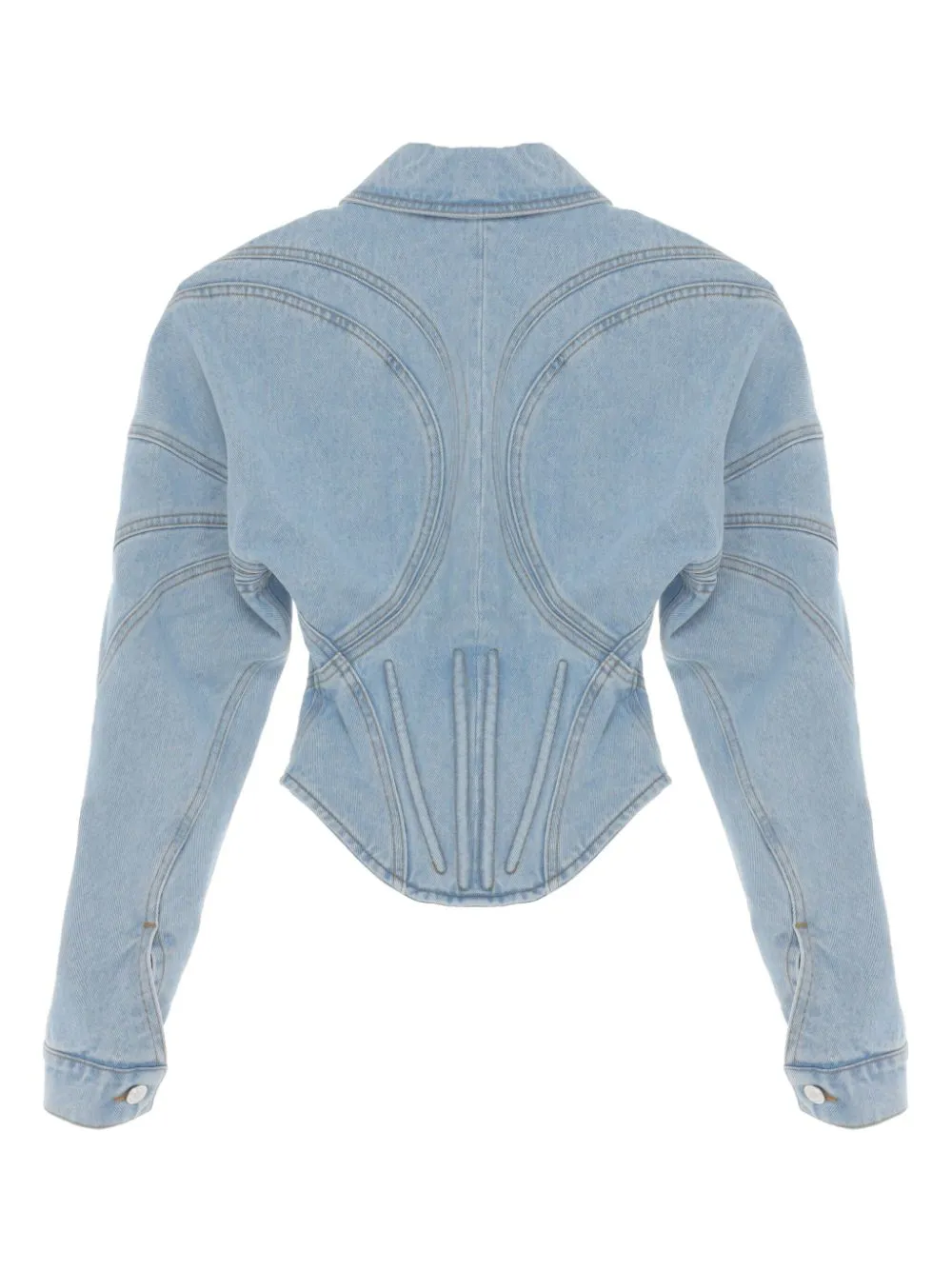 Giacca denim con corsetto in celeste Mugler - donna