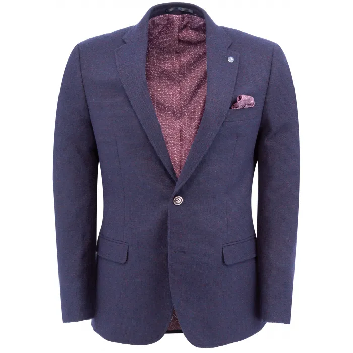 Giacca Henk ter Horst in cotone effetto tweed soft touch Melanzana
