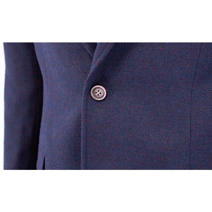 Giacca Henk ter Horst in cotone effetto tweed soft touch Melanzana