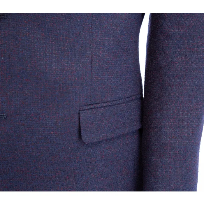 Giacca Henk ter Horst in cotone effetto tweed soft touch Melanzana