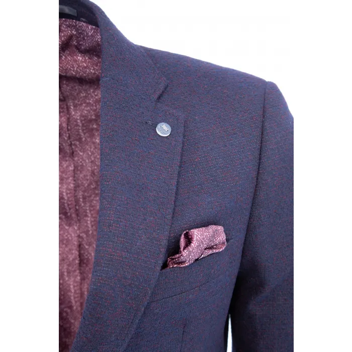 Giacca Henk ter Horst in cotone effetto tweed soft touch Melanzana