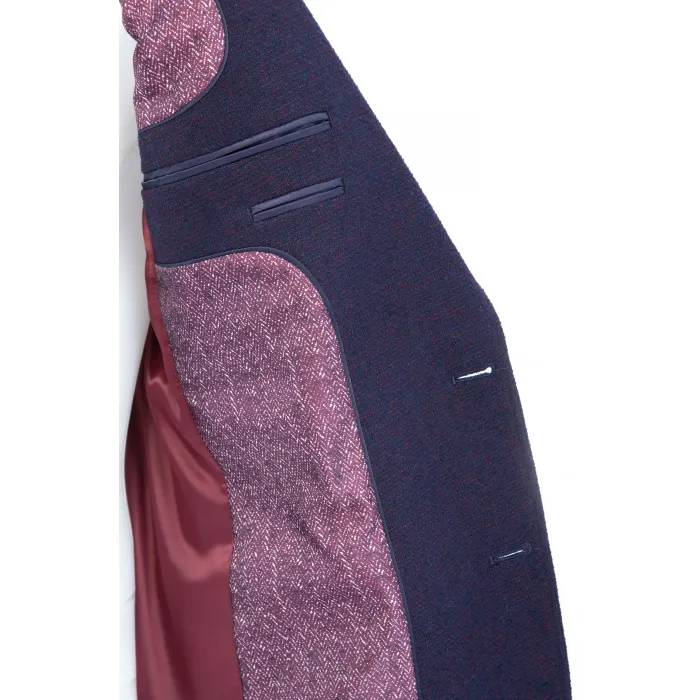 Giacca Henk ter Horst in cotone effetto tweed soft touch Melanzana