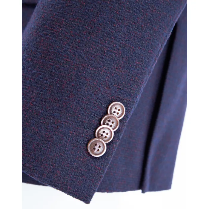 Giacca Henk ter Horst in cotone effetto tweed soft touch Melanzana