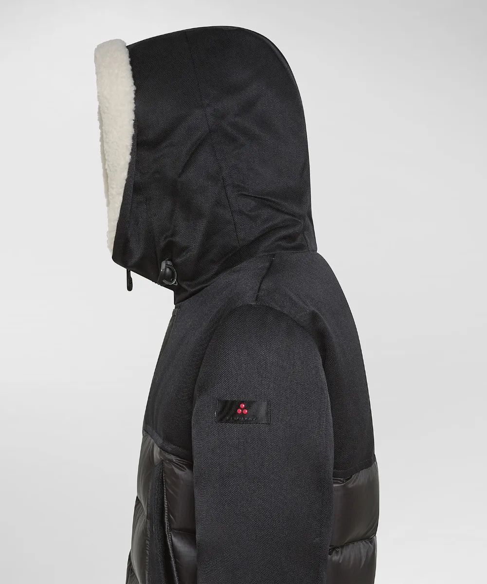 Giacca imbottita bimateriale con rivestimento simil orsetto