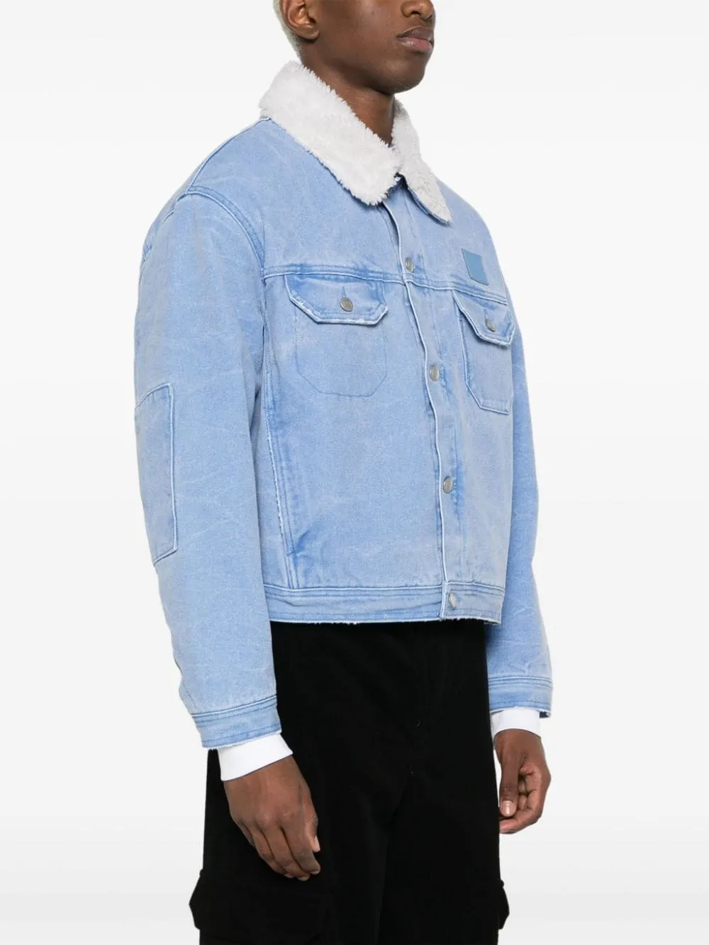 Giacca in denim imbottita in azzurro - donna