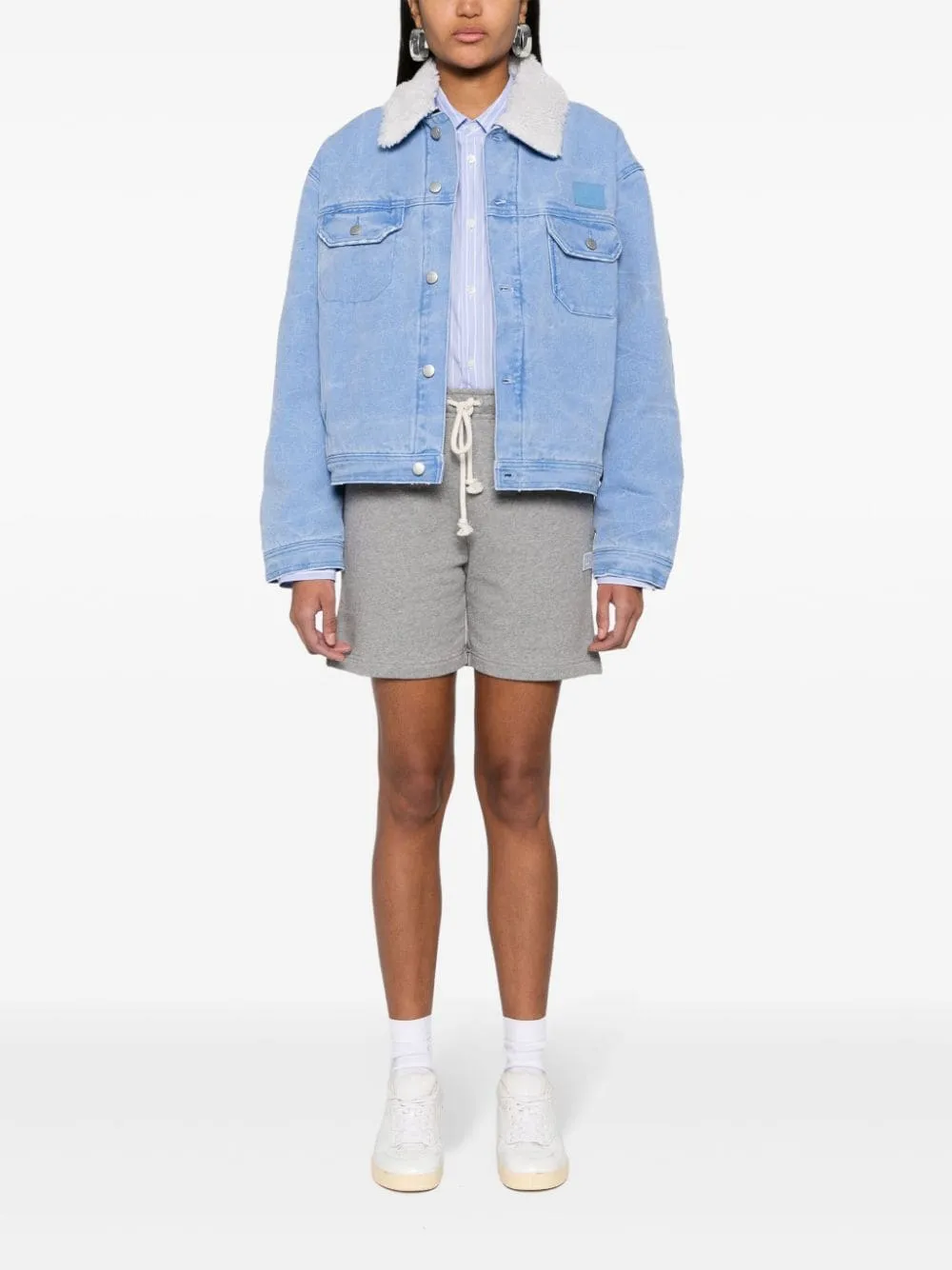 Giacca in denim imbottita in azzurro - donna