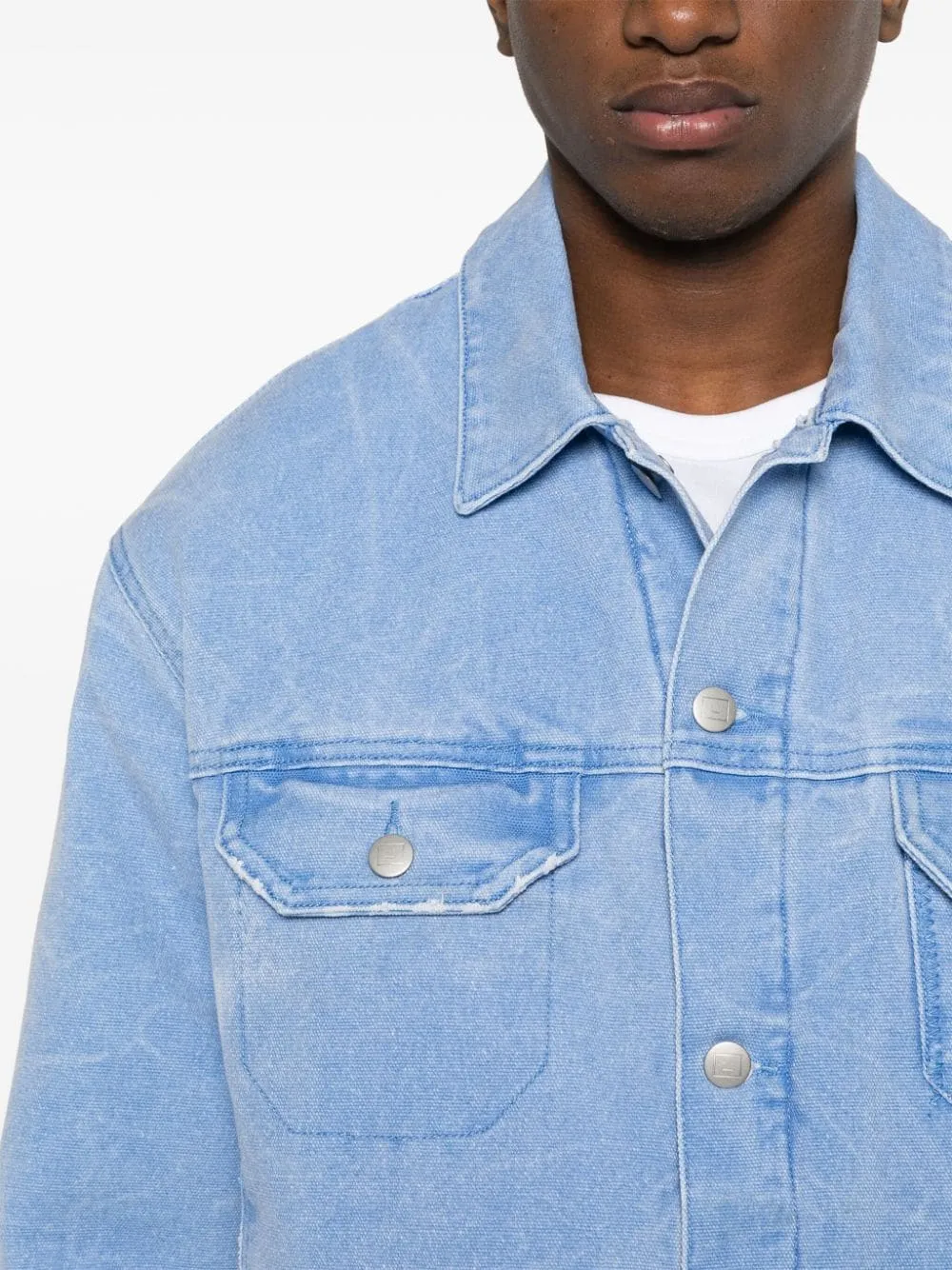 Giacca in denim imbottita in azzurro - donna