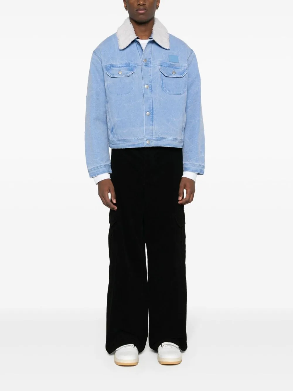 Giacca in denim imbottita in azzurro - donna