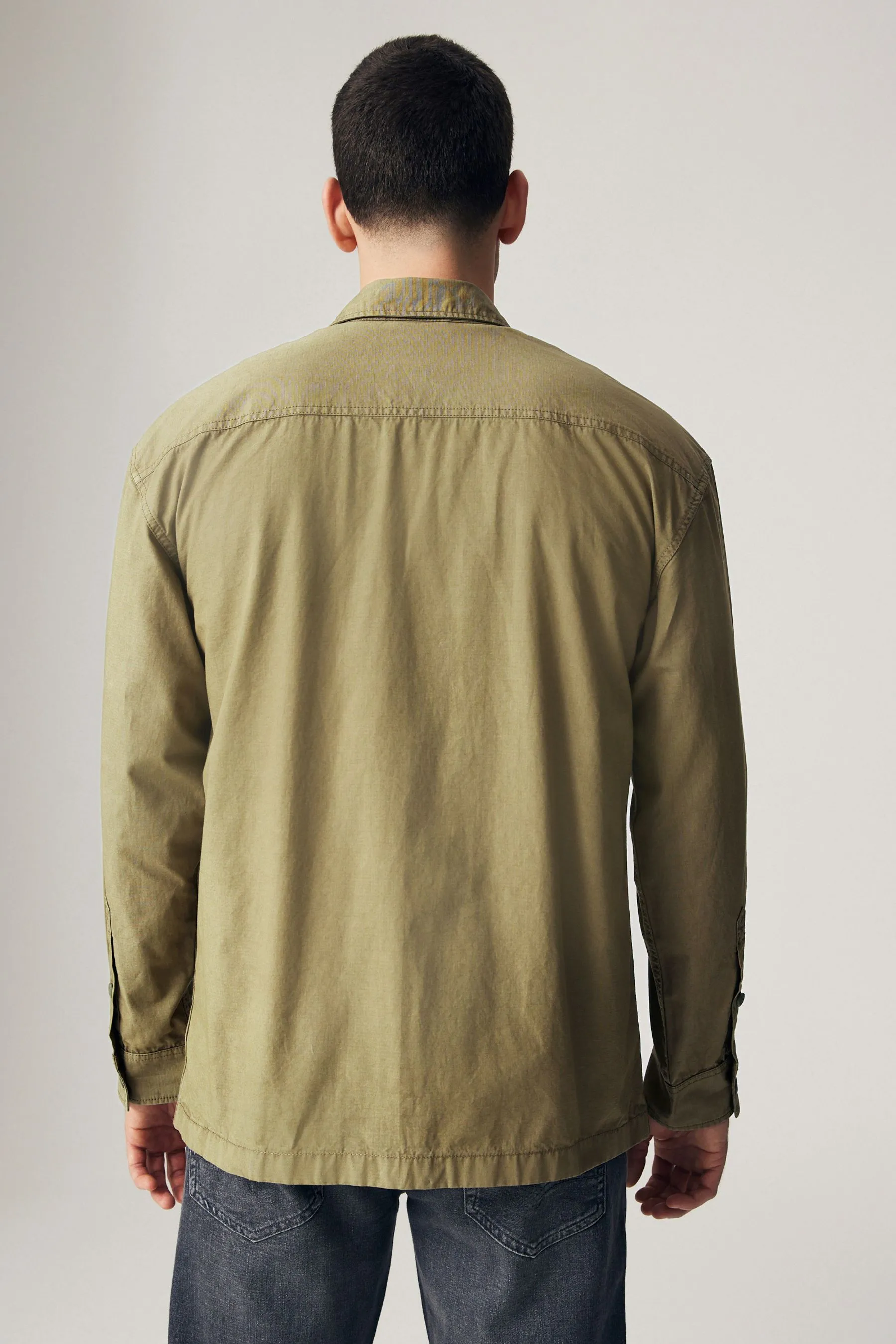 Giacca stile camicia in tessuto antistrappe con due tasche