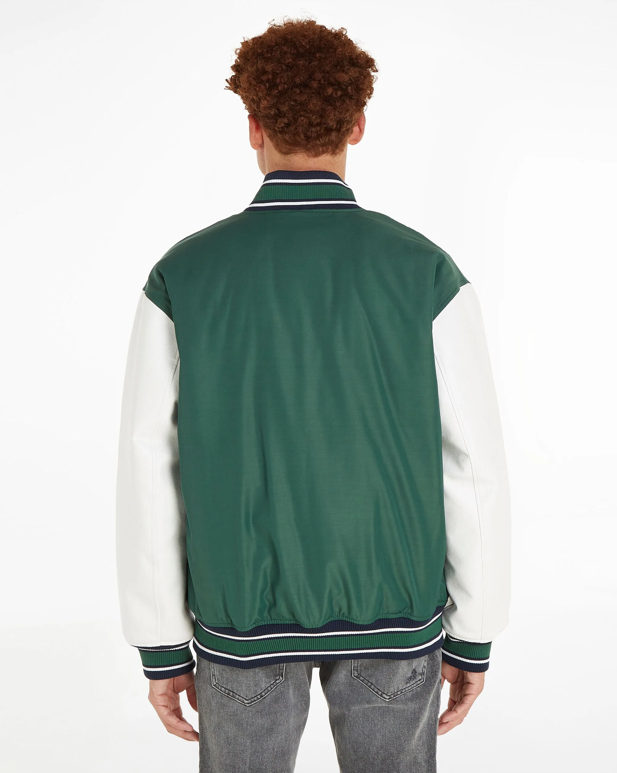Giacca Stile College In Raso Verde Uomo