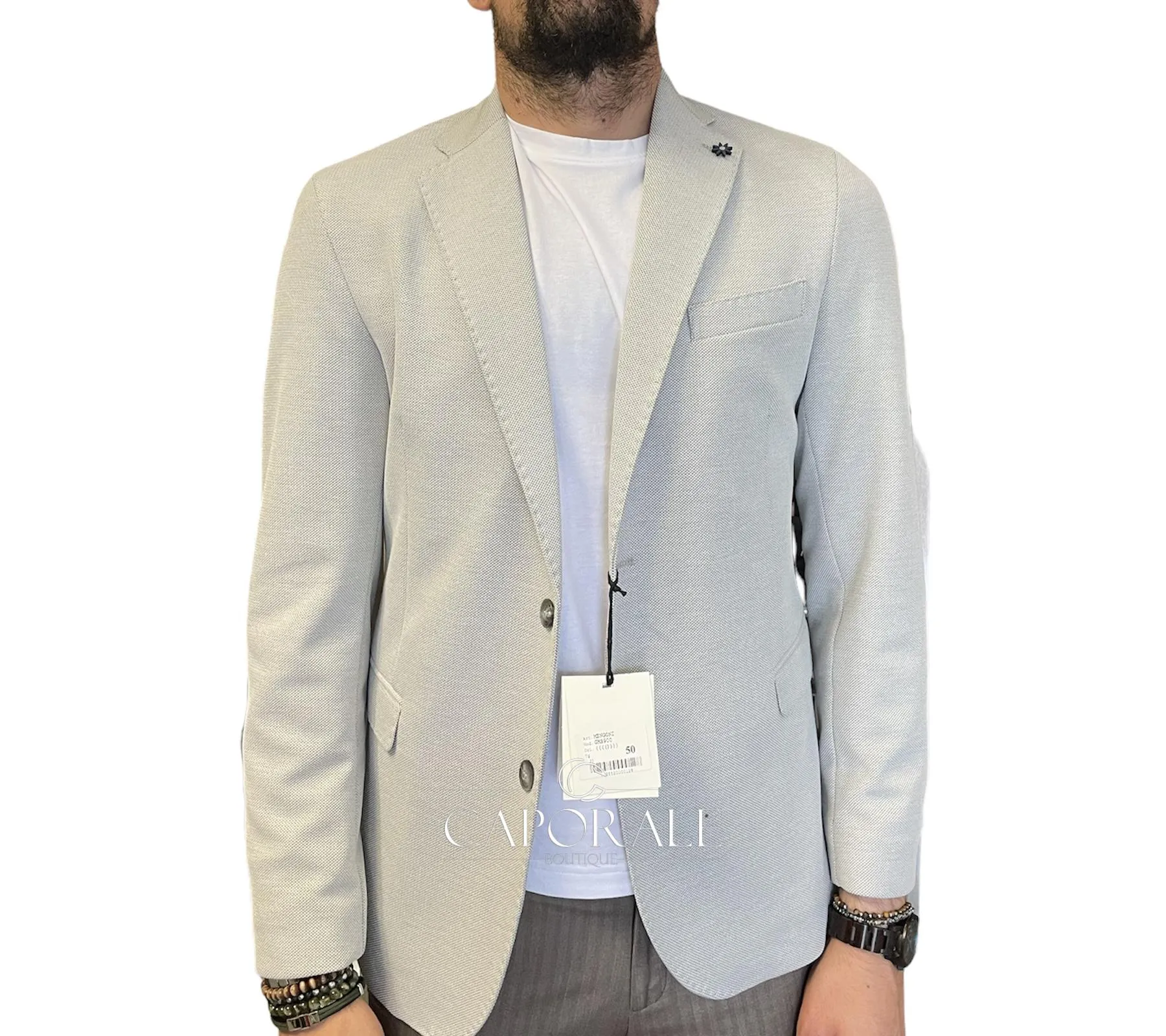 Giacca Uomo Made In Italy GKS900 Grigio Perla