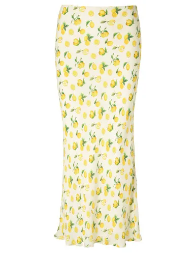 Gonna in seta Sportmax con stampa limoni