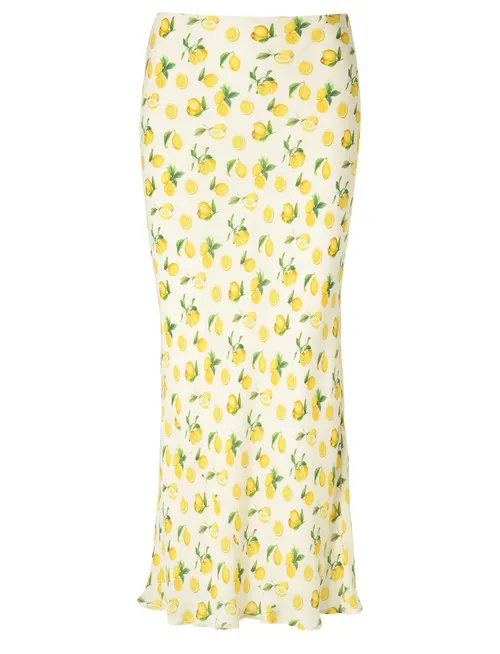Gonna in seta Sportmax con stampa limoni