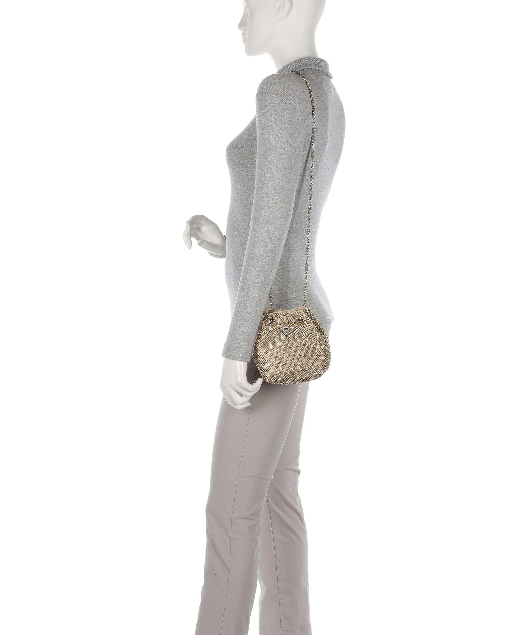  Guess Lua Borsa a secchiello tissu oro  