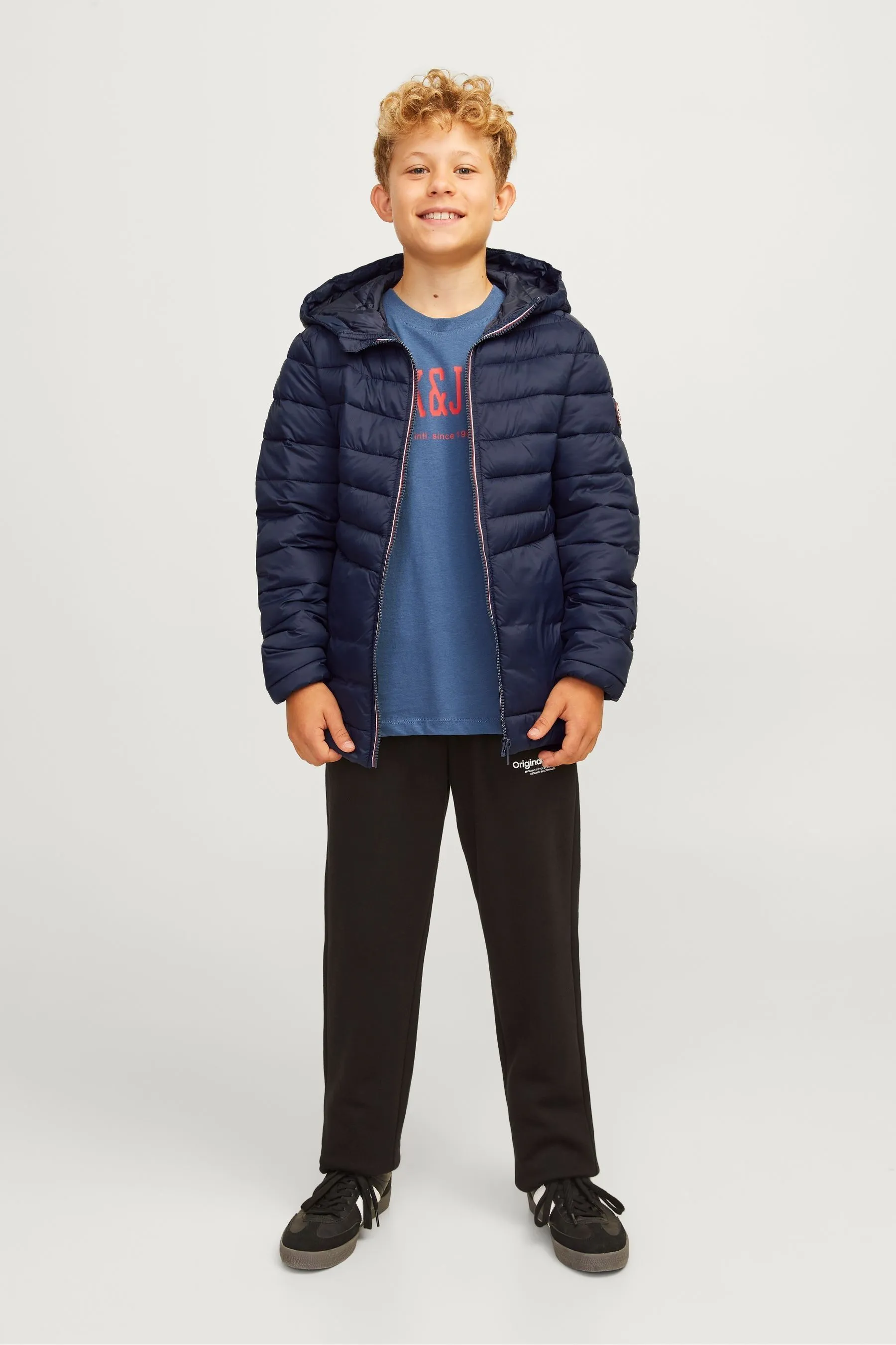 JACK & JONES JUNIOR Nero Hodded Giacca imbottita    