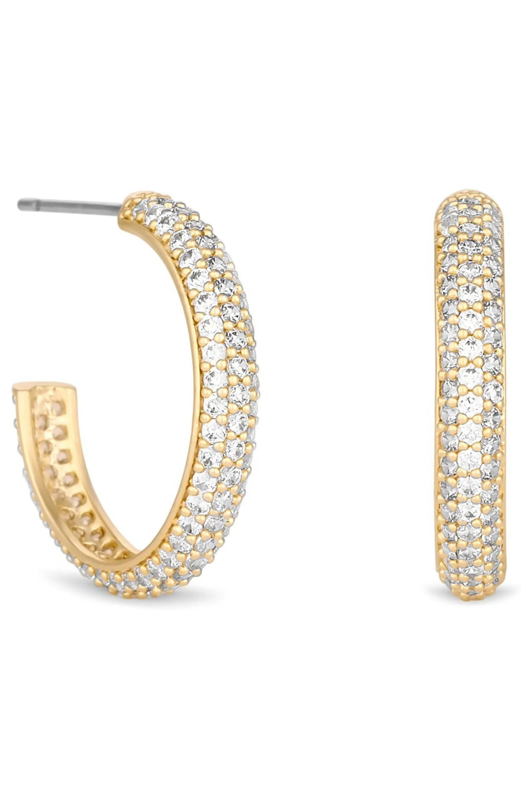 Jon Richard - Orecchini a cerchio con pavé di zirconia cubica