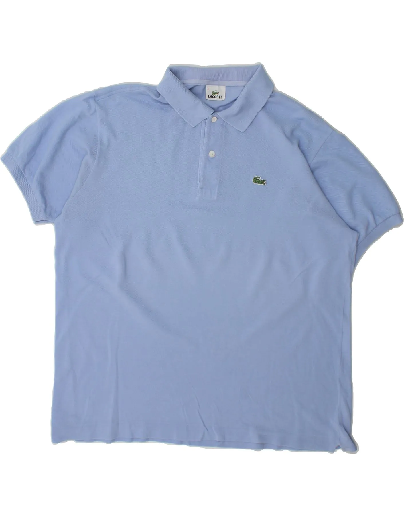 LACOSTE Mens Polo Shirt  Size 6 XL Blue Cotton
