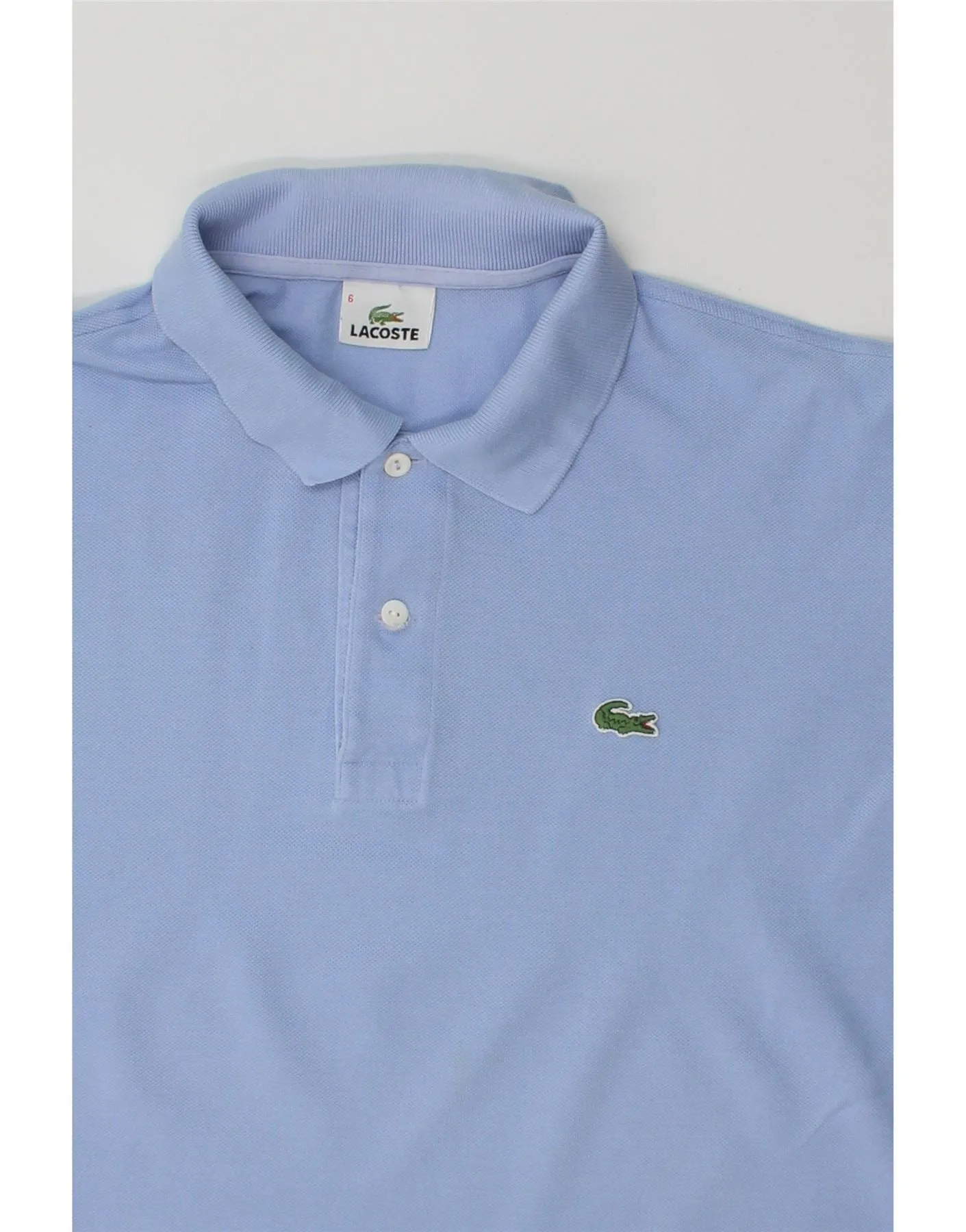 LACOSTE Mens Polo Shirt  Size 6 XL Blue Cotton