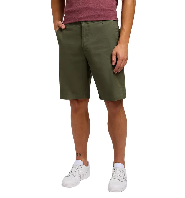 Lee Pantaloncino casual da uomo con tasche laterali 112349267 verde oliva