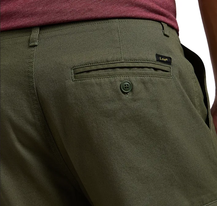 Lee Pantaloncino casual da uomo con tasche laterali 112349267 verde oliva