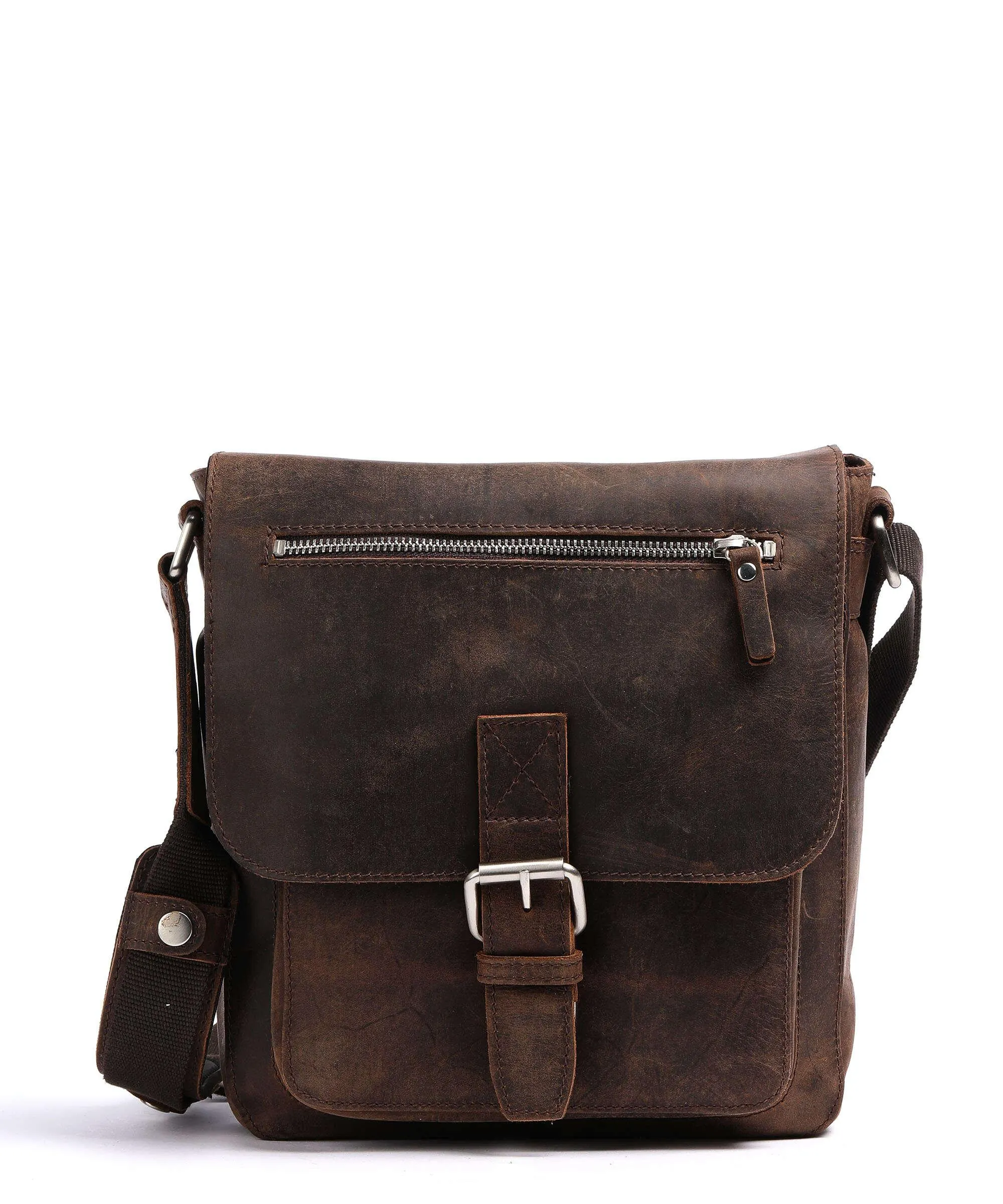  Leonhard Heyden Salisbury Borsa a tracolla pelle marrone scuro  