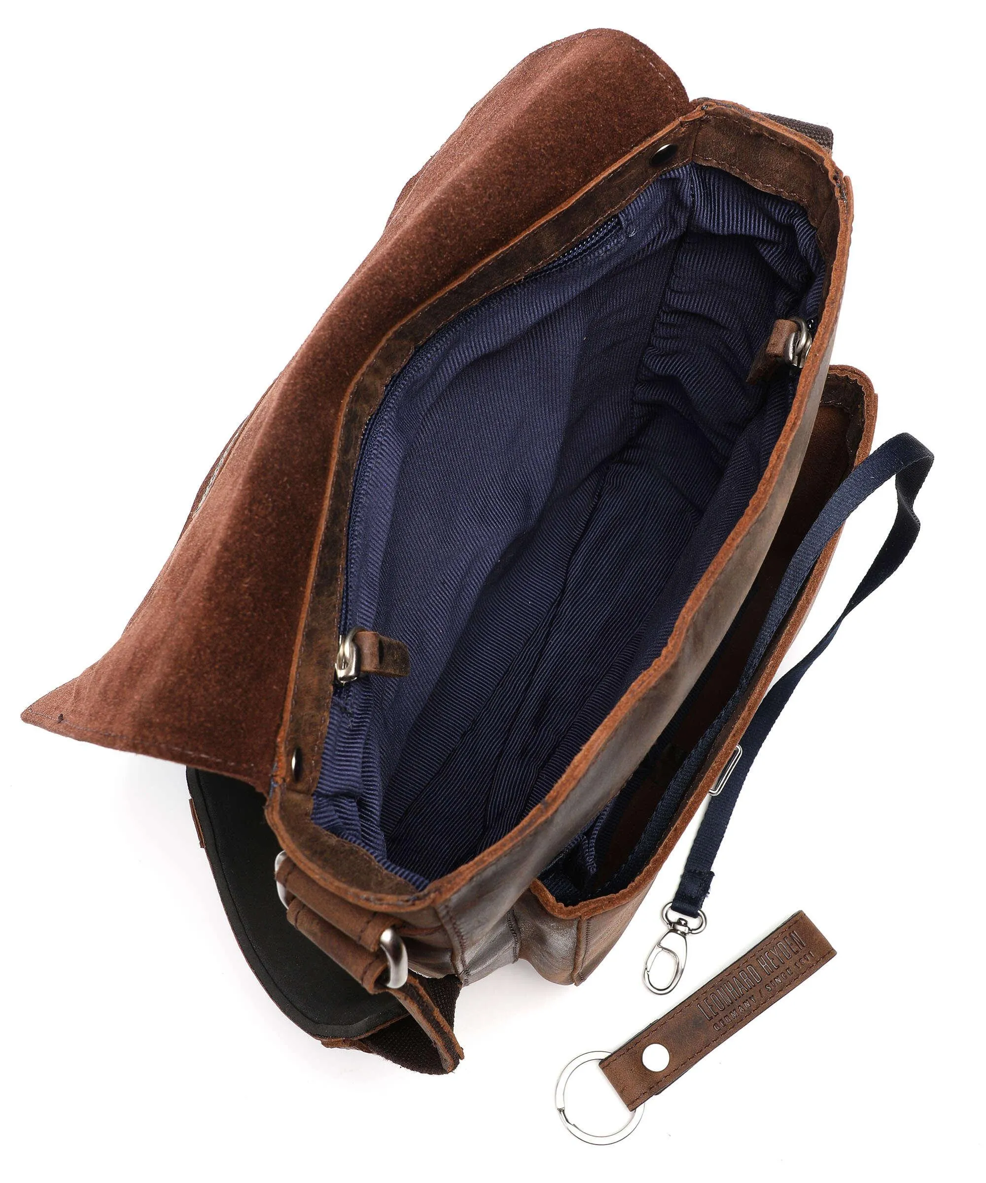  Leonhard Heyden Salisbury Borsa a tracolla pelle marrone scuro  