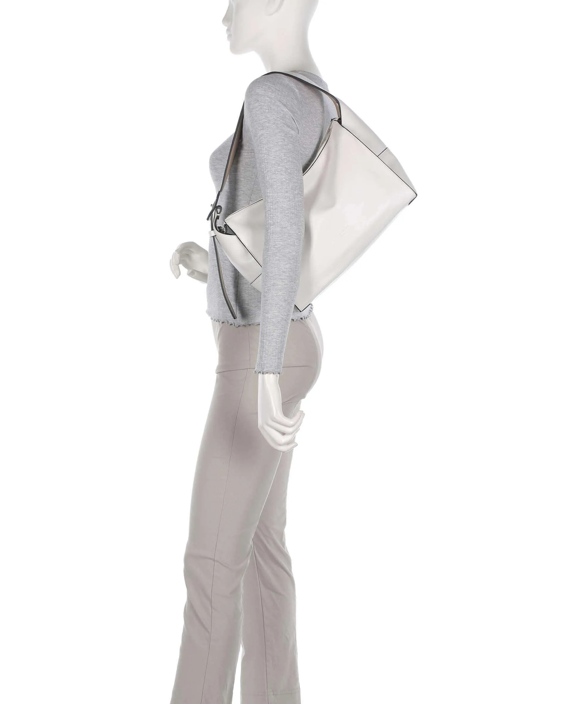  Liebeskind Lou Calf Optic M Borsa hobo pelle di vitello finemente grana bianco  