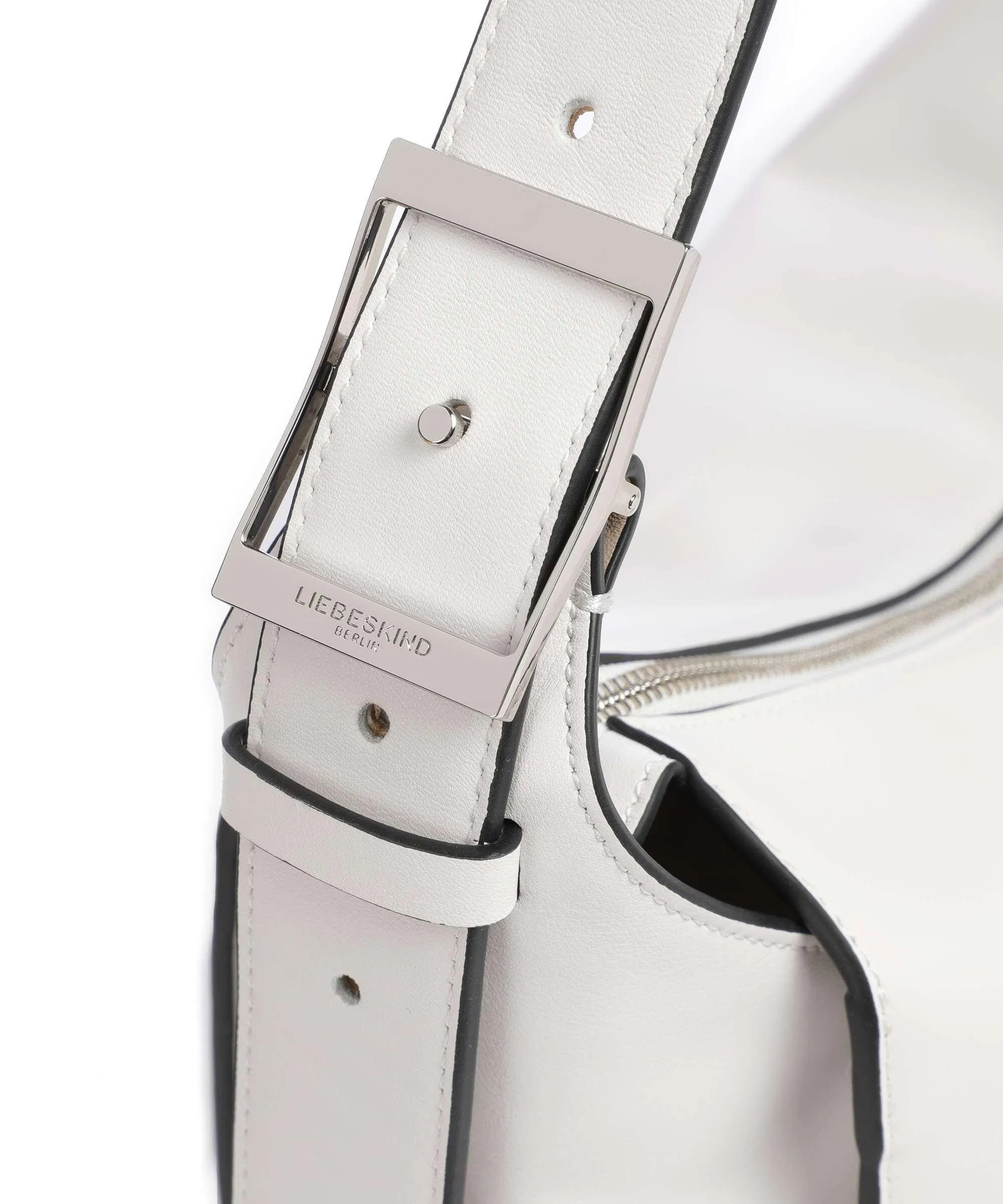  Liebeskind Lou Calf Optic M Borsa hobo pelle di vitello finemente grana bianco  