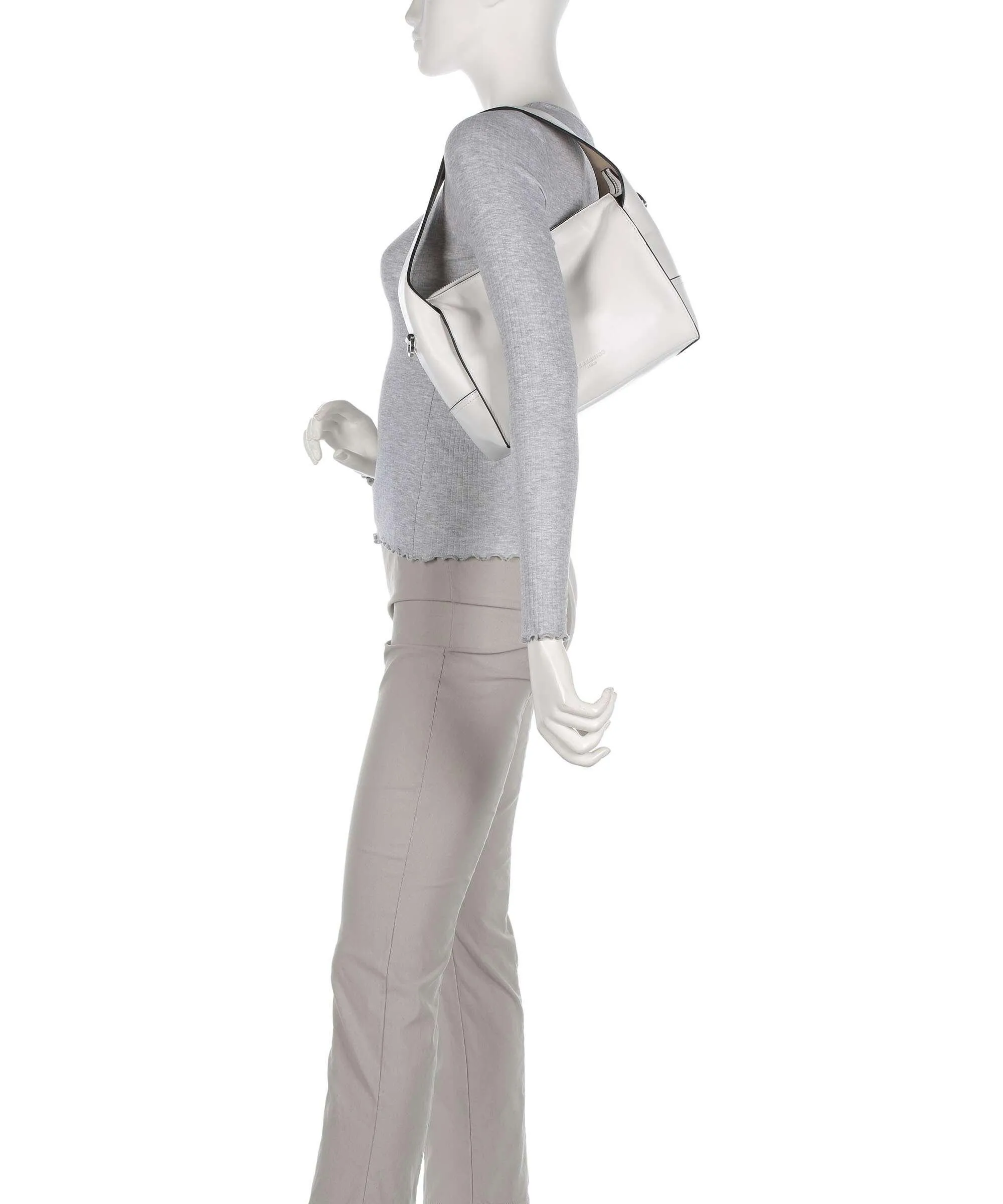  Liebeskind Lou Calf Optic S Borsa hobo pelle bianco  