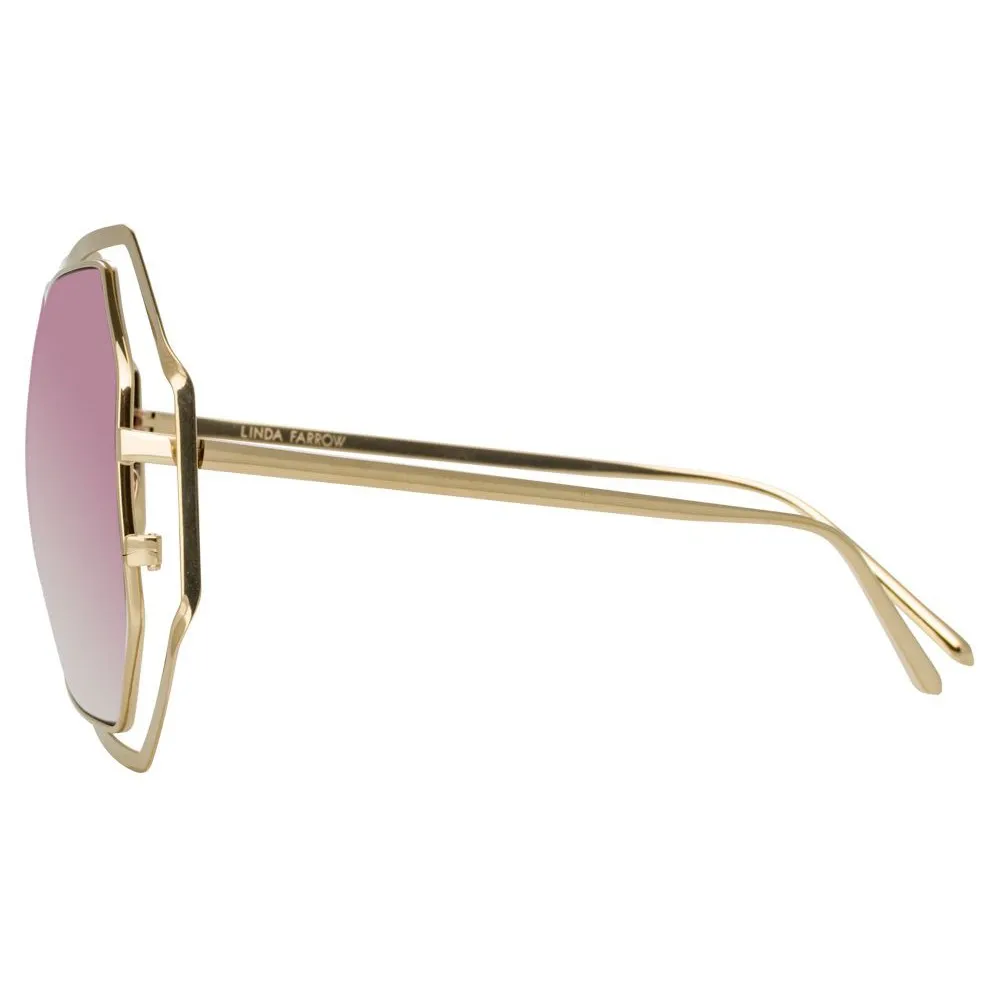 Linda Farrow - Occhiali da Sole Oversize 695 C8 - Oro Chiaro - Linda Farrow Eyewear