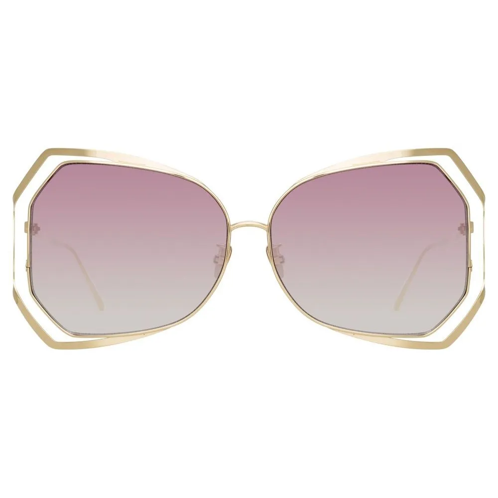 Linda Farrow - Occhiali da Sole Oversize 695 C8 - Oro Chiaro - Linda Farrow Eyewear