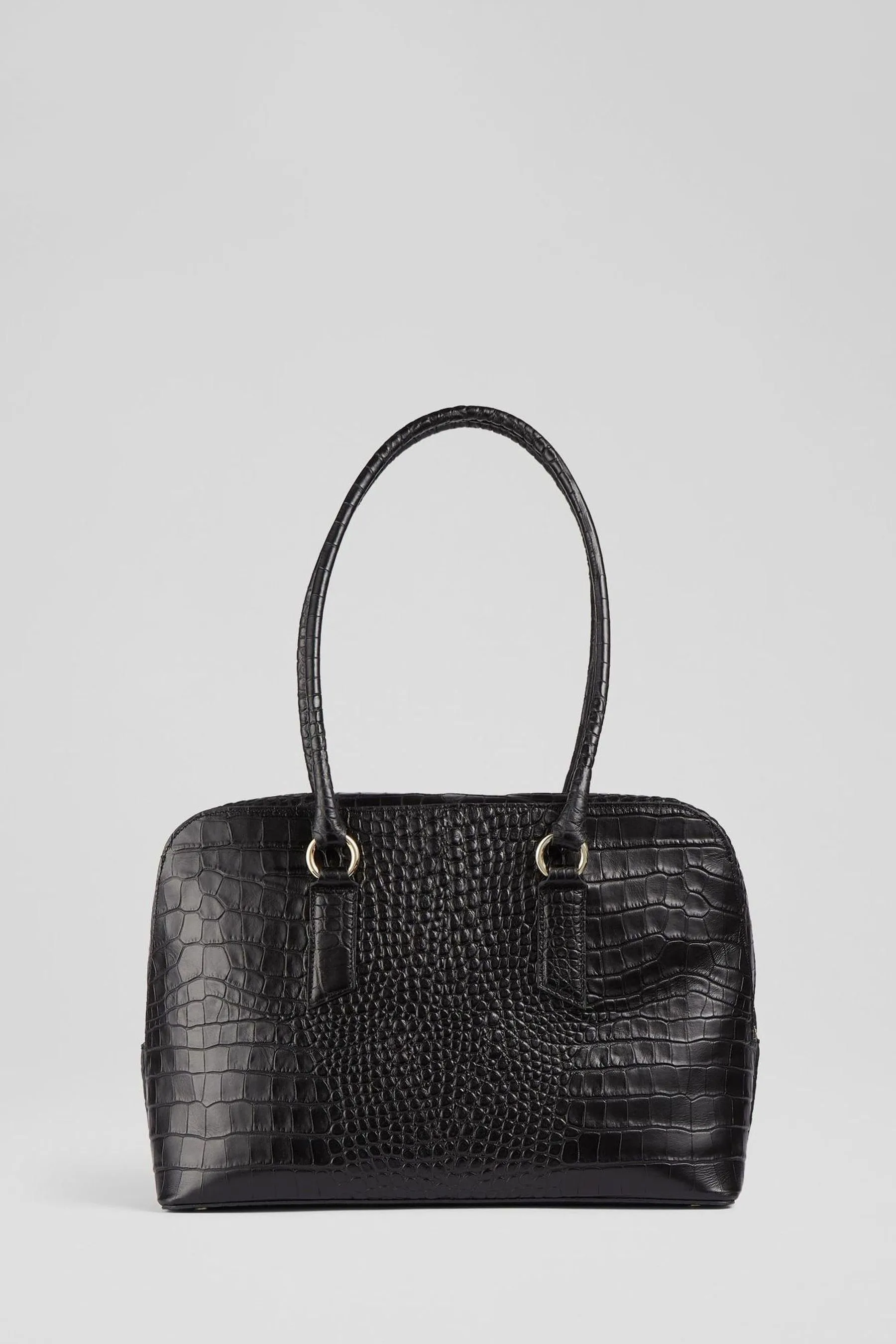 LK Bennett - Jamie - Nero in pelle effetto coccodrillo - Borsa tote