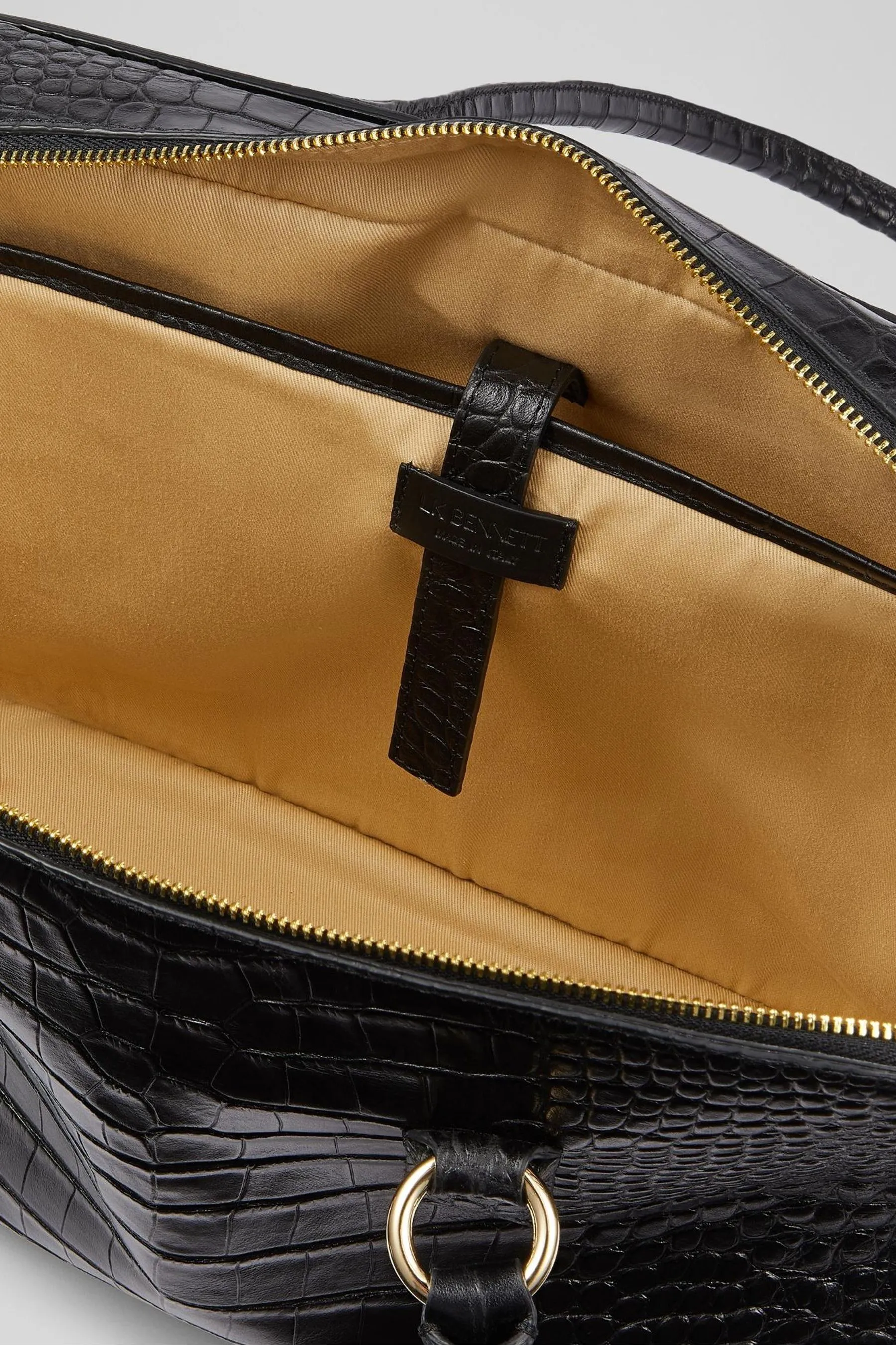 LK Bennett - Jamie - Nero in pelle effetto coccodrillo - Borsa tote
