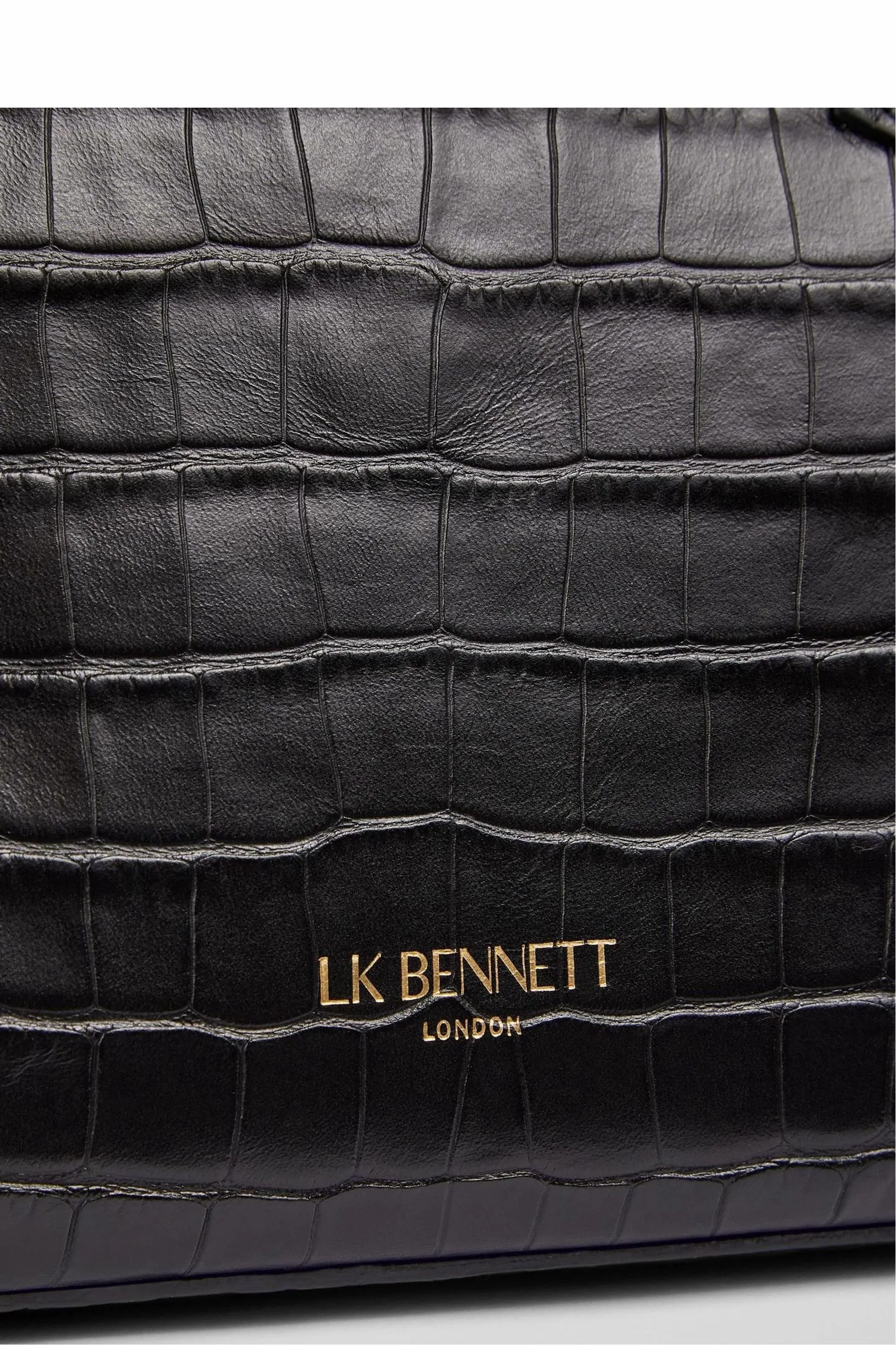 LK Bennett - Jamie - Nero in pelle effetto coccodrillo - Borsa tote