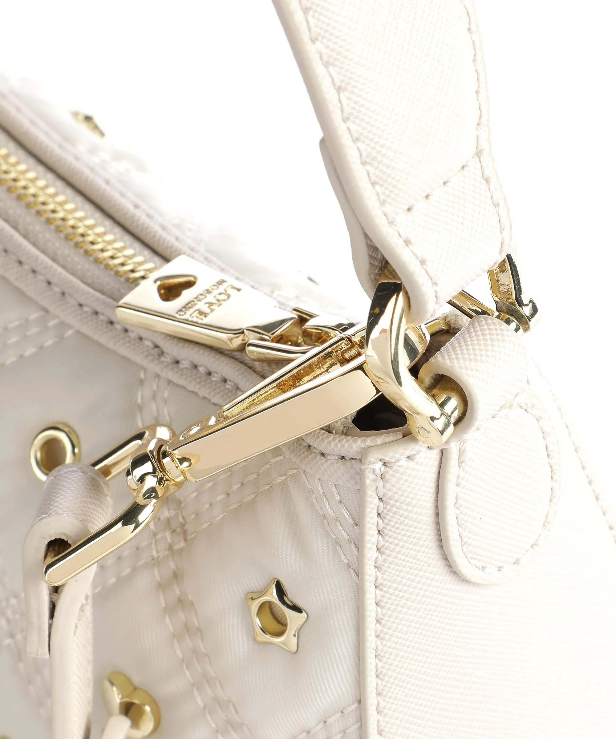  Love Moschino Eyelets Borsa a spalla poliestere, pelle sintetica avorio  