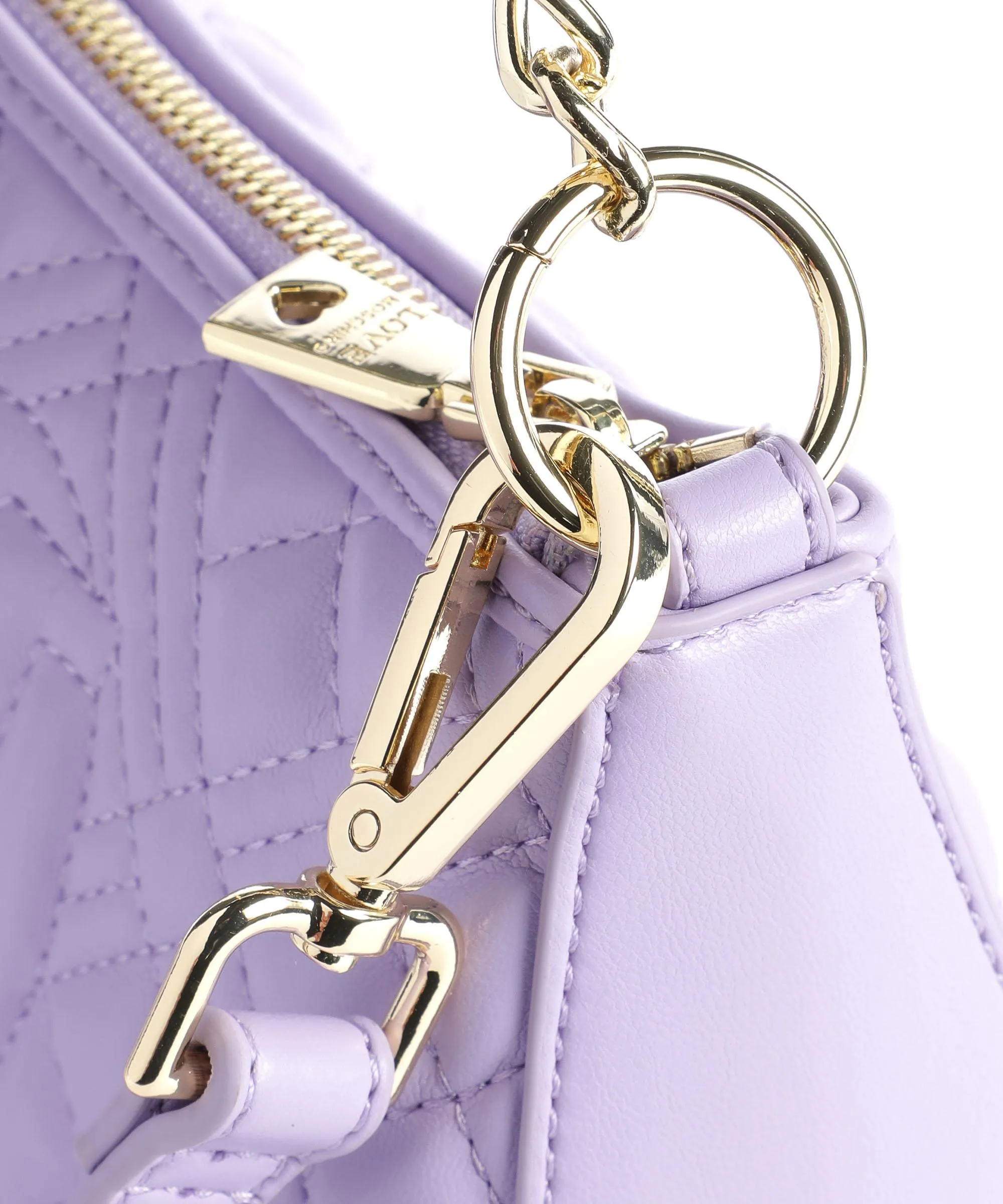  Love Moschino Quilted Borsa a spalla pelle sintetica lavanda  