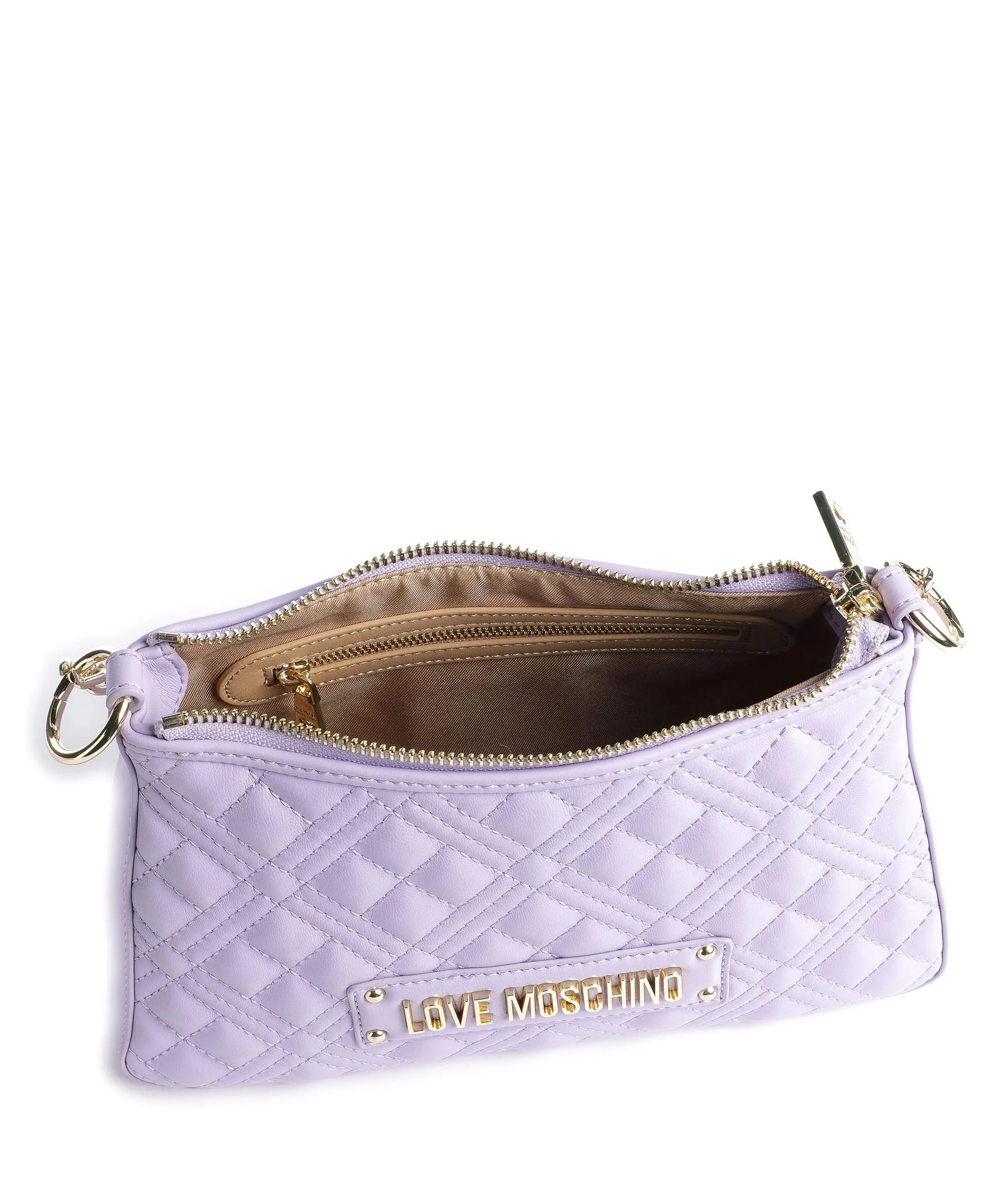  Love Moschino Quilted Borsa a spalla pelle sintetica lavanda  