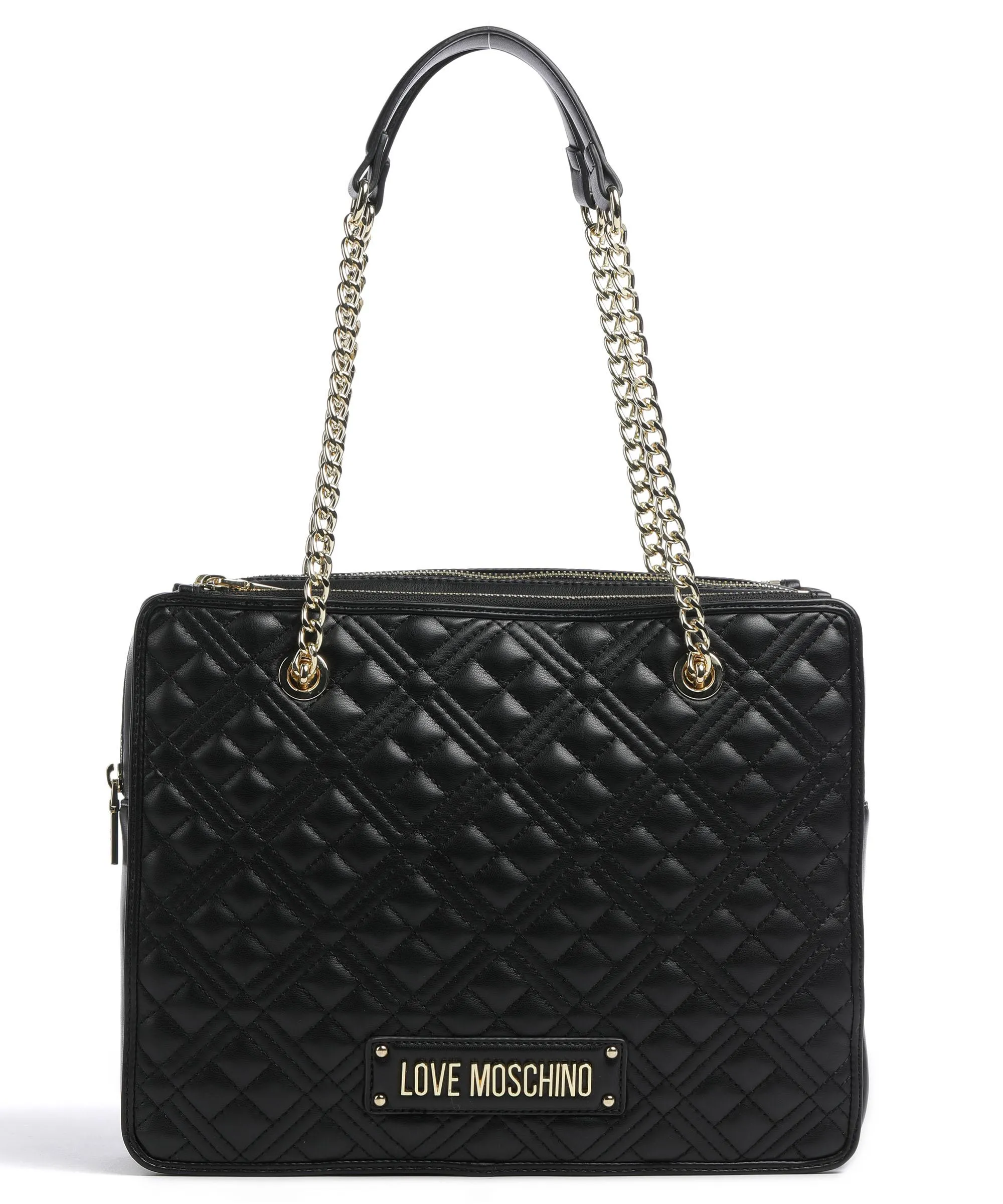  Love Moschino Quilted Borsa a spalla pelle sintetica nero  