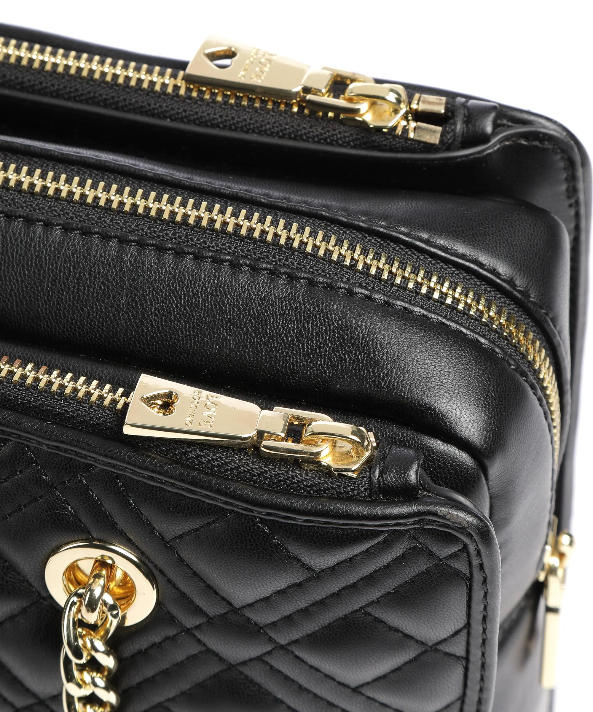  Love Moschino Quilted Borsa a spalla pelle sintetica nero  