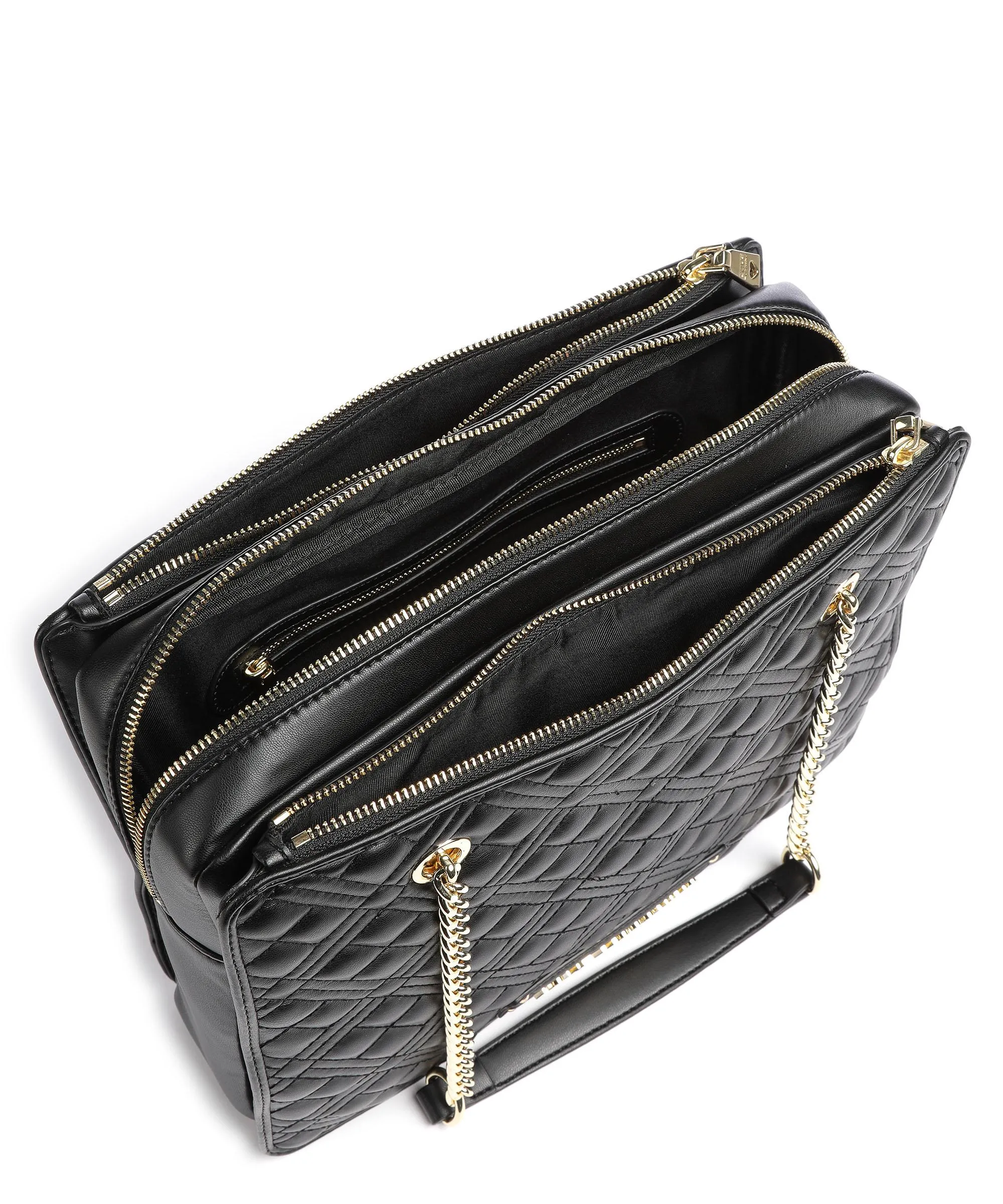  Love Moschino Quilted Borsa a spalla pelle sintetica nero  