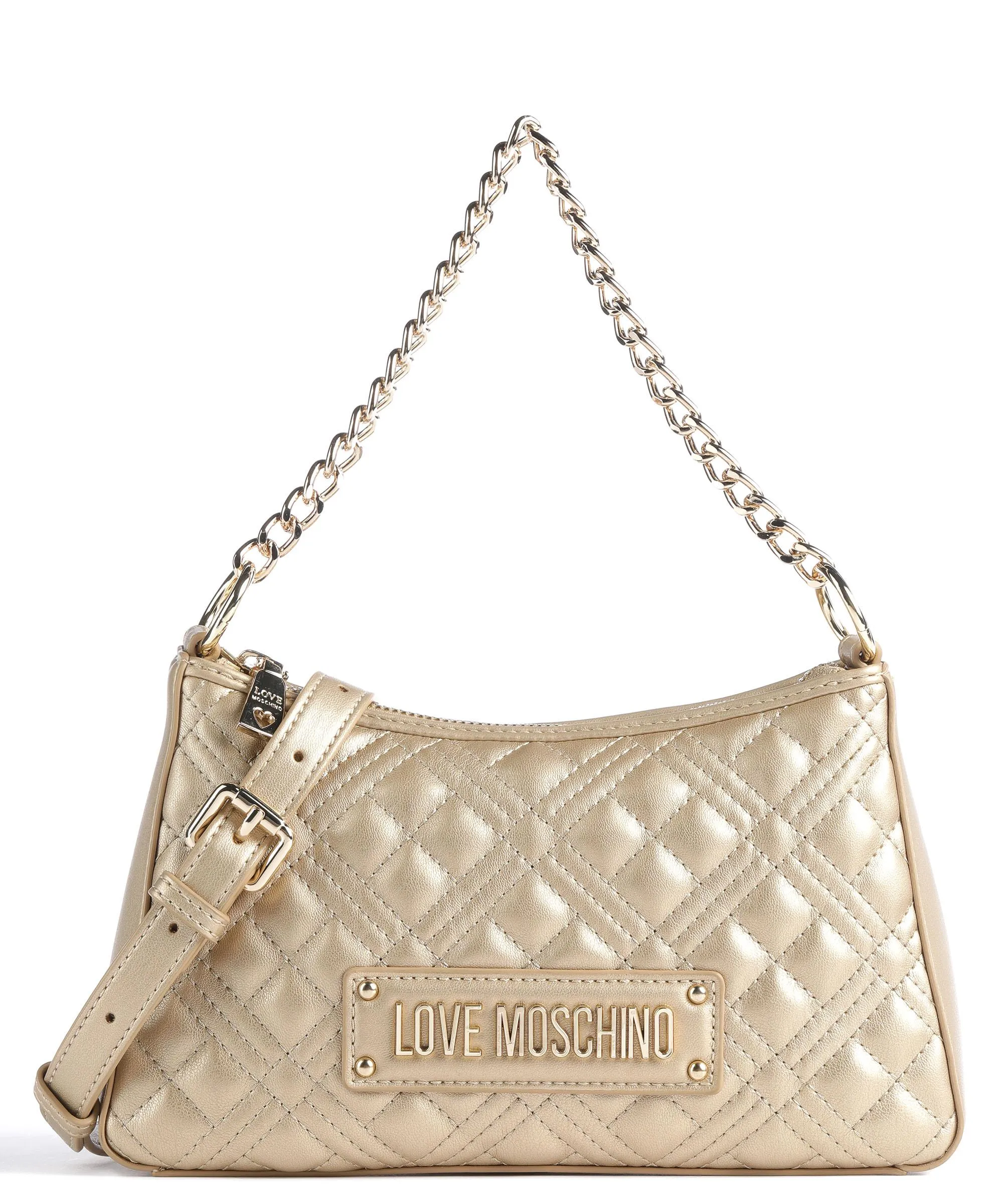  Love Moschino Quilted Borsa a spalla pelle sintetica oro  