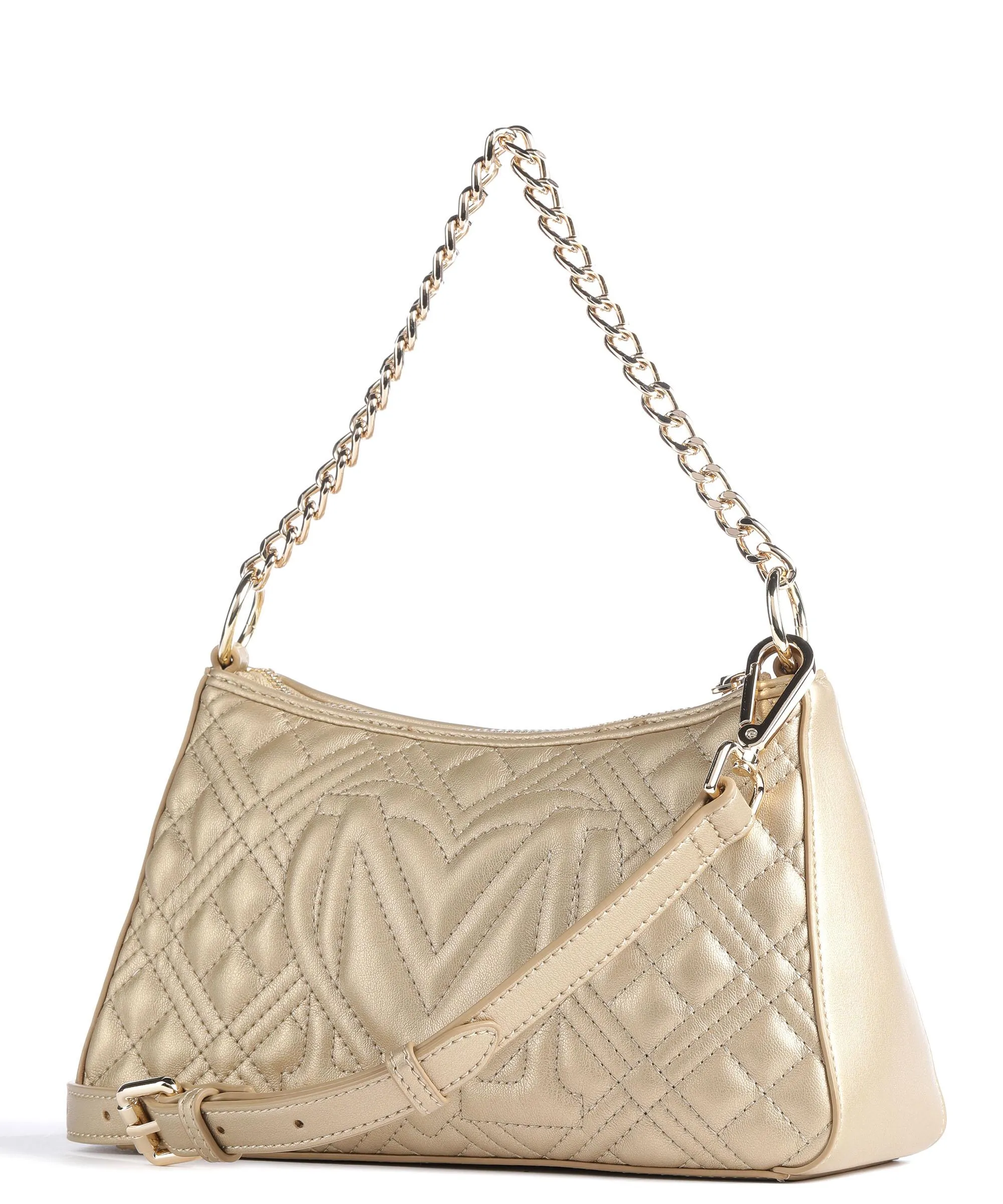 Love Moschino Quilted Borsa a spalla pelle sintetica oro  
