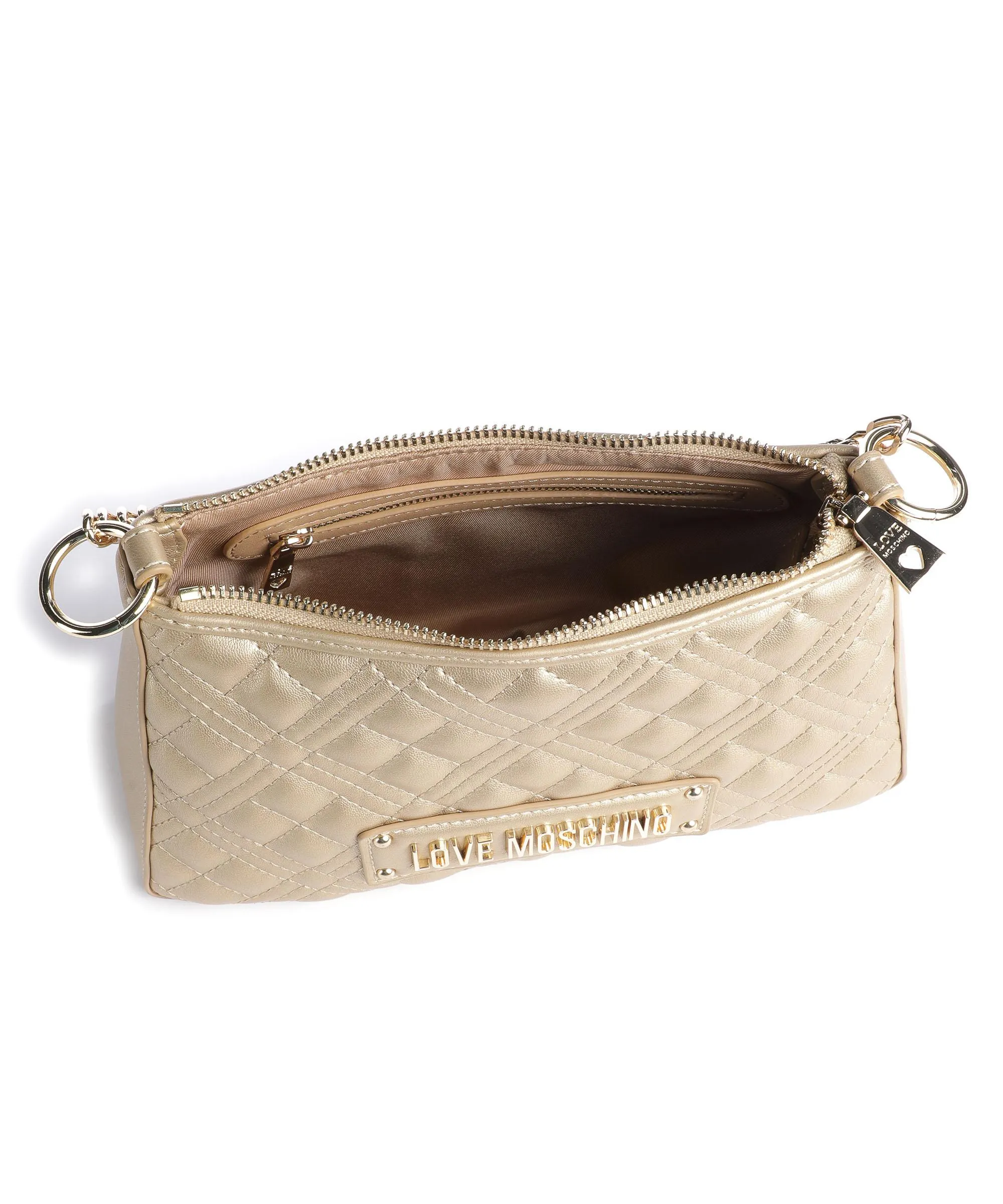  Love Moschino Quilted Borsa a spalla pelle sintetica oro  