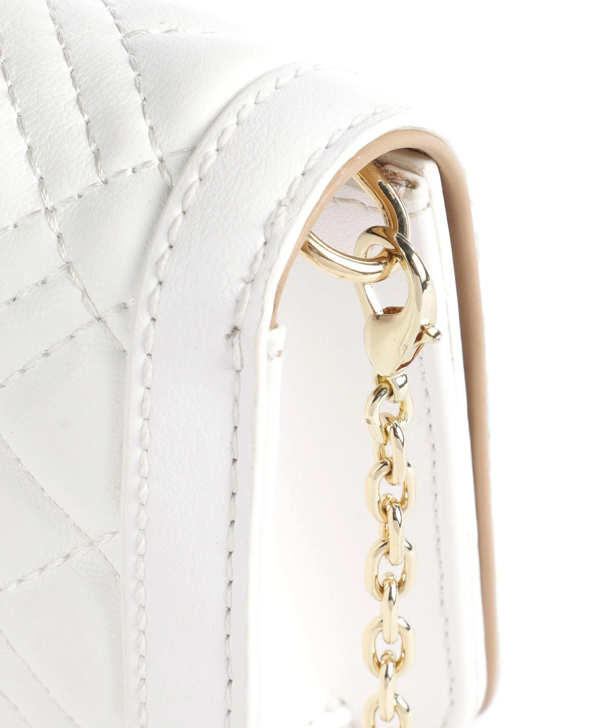  Love Moschino Quilted Borsa a tracolla pelle sintetica bianco  