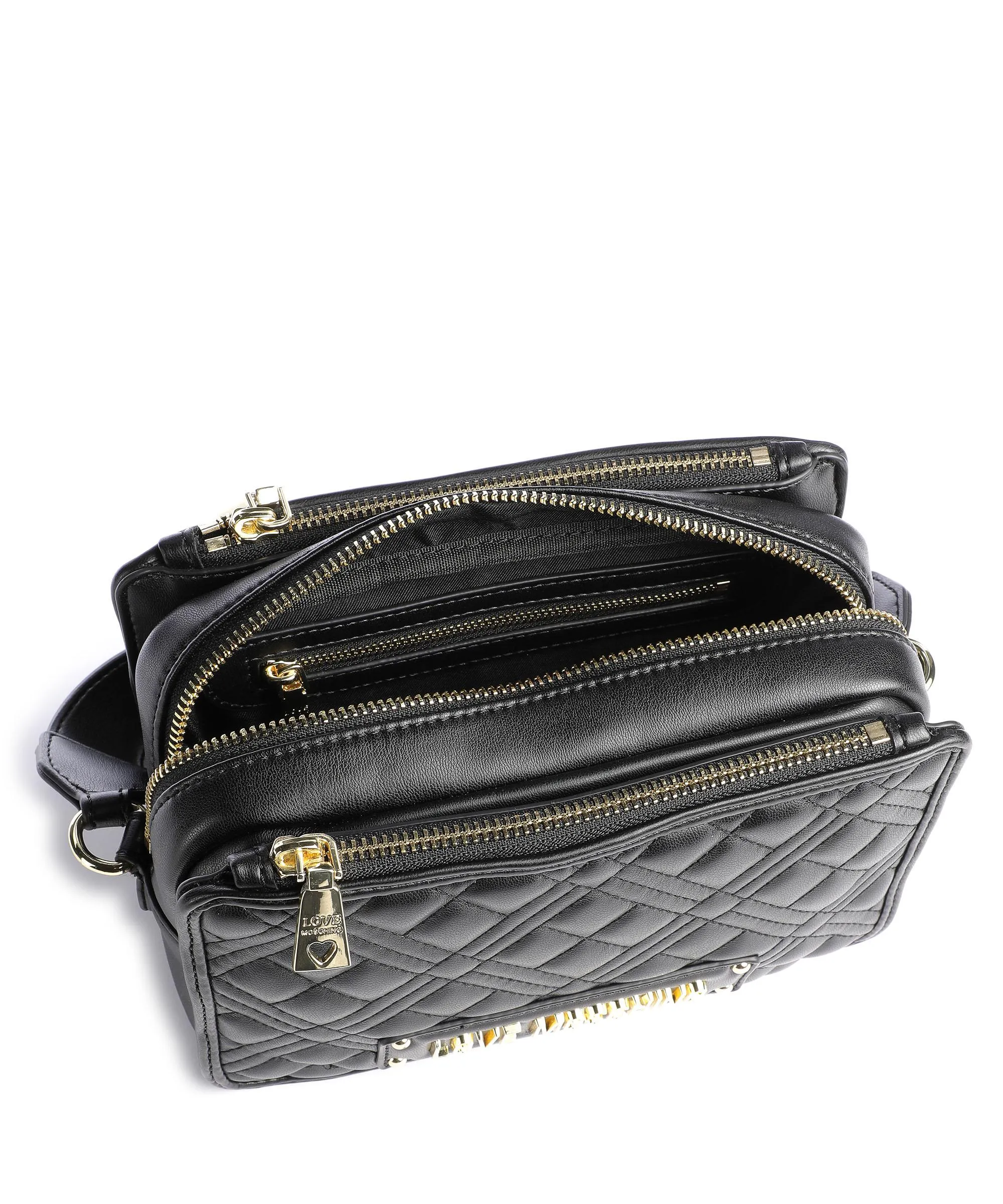  Love Moschino Quilted Borsa a tracolla pelle sintetica nero  