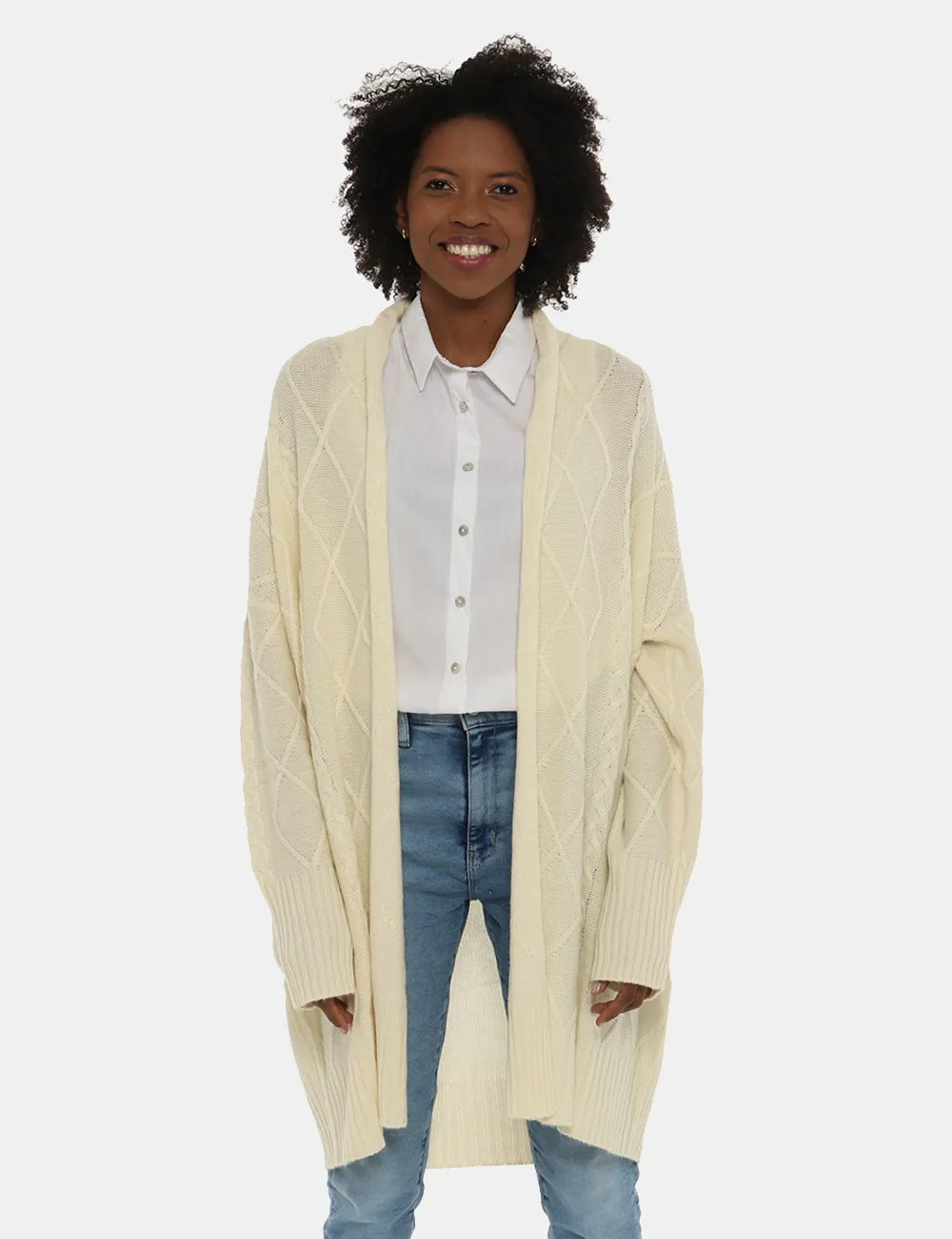 Maglia Maison du Cachemire a cardigan aperto in misto lana e cachemire